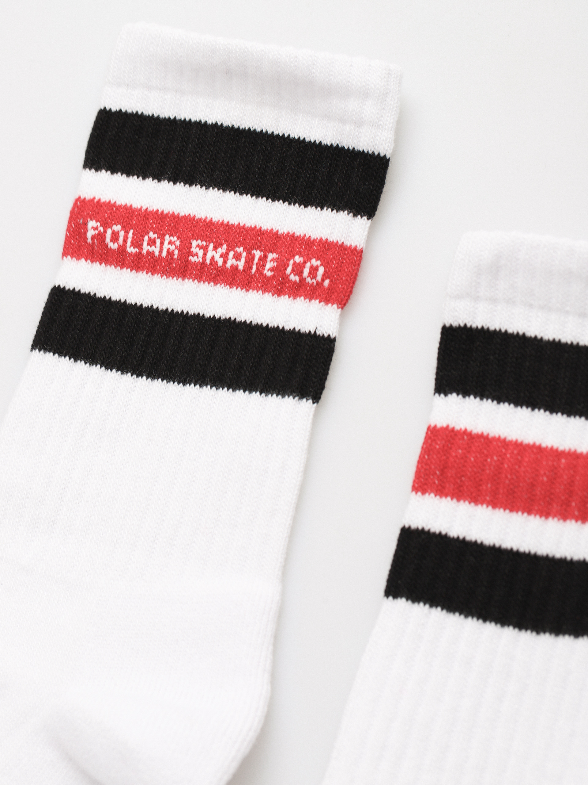 Polar Skate Fat Stripe Zokni (white/black/red)