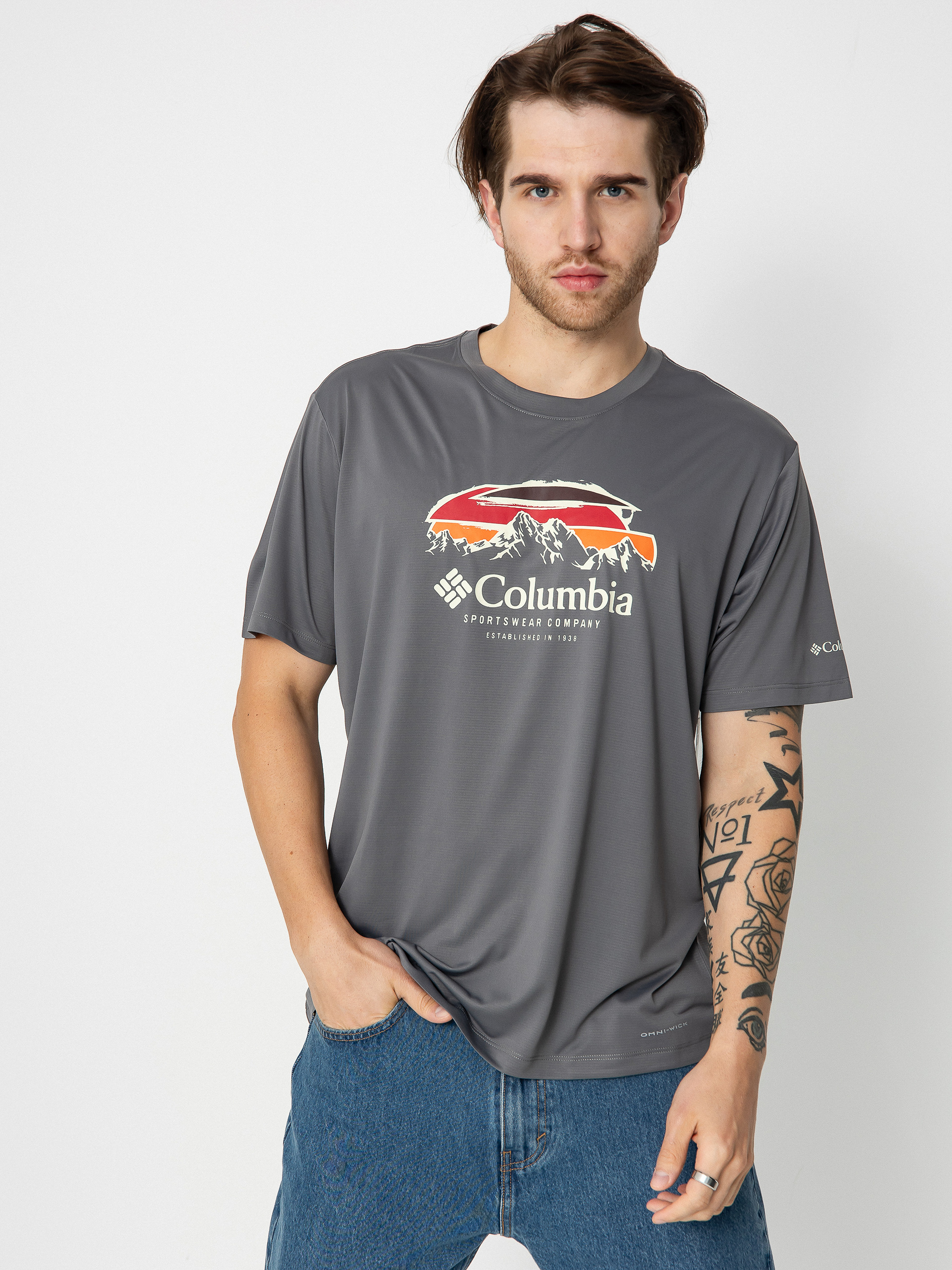 Columbia Hike Graphic póló (city grey/hikers haven graphic)