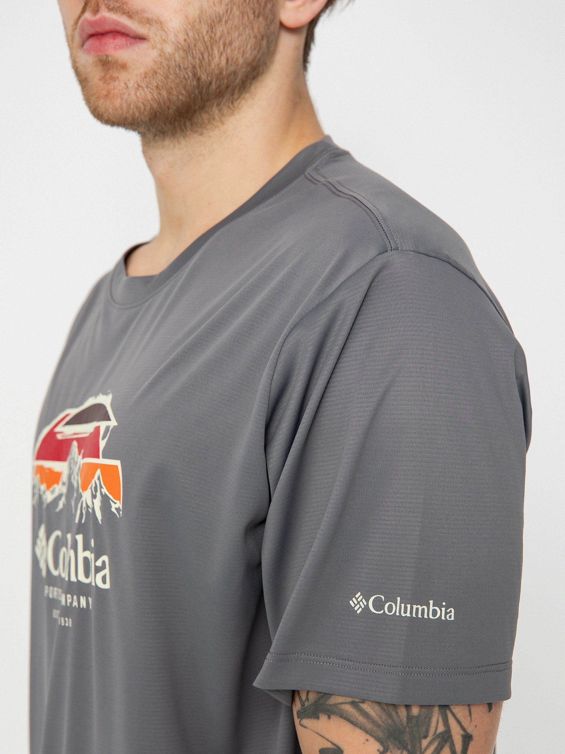 Columbia Hike Graphic póló (city grey/hikers haven graphic)