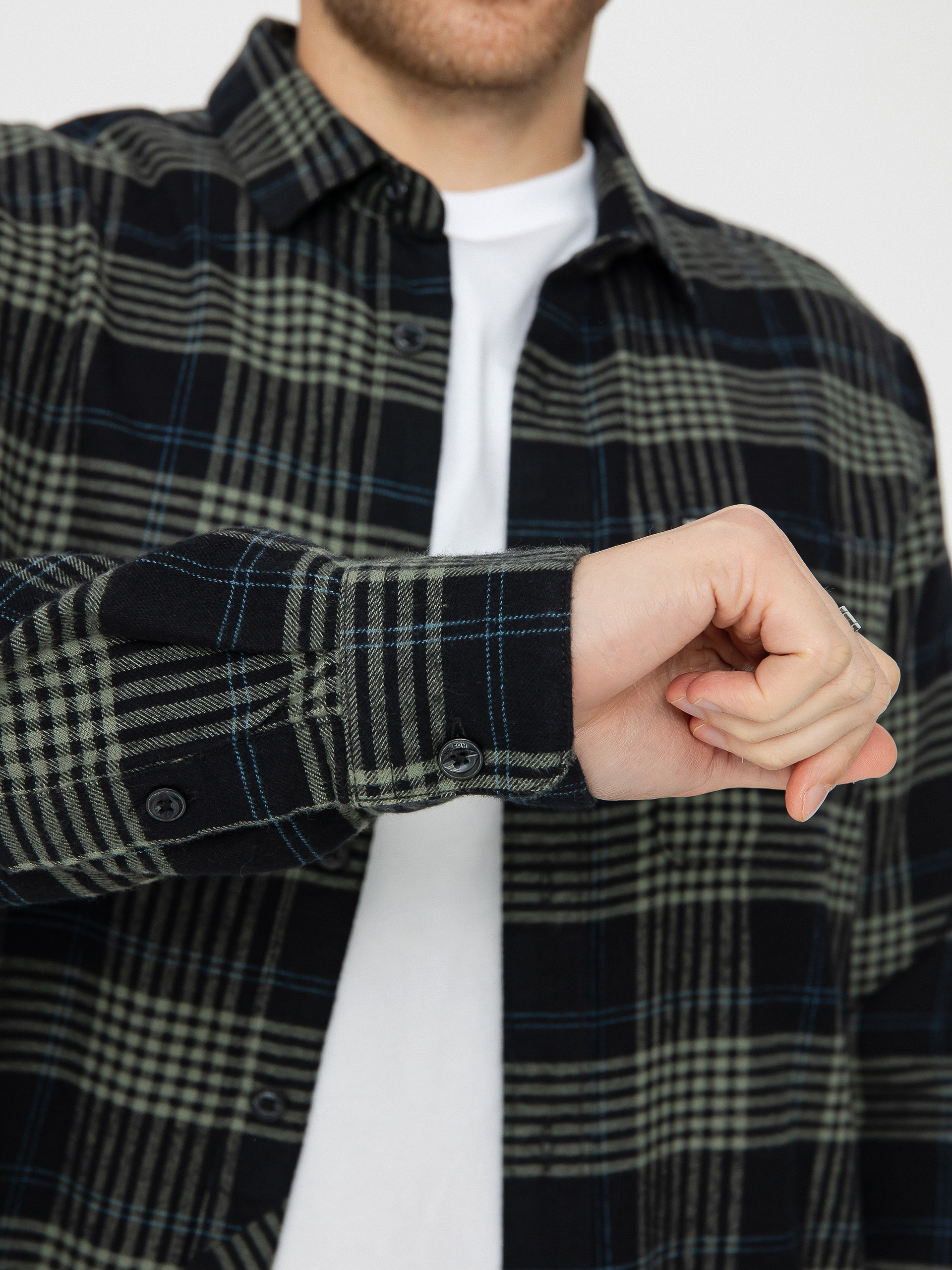 Volcom Caden Plaid Ls Ing (black)