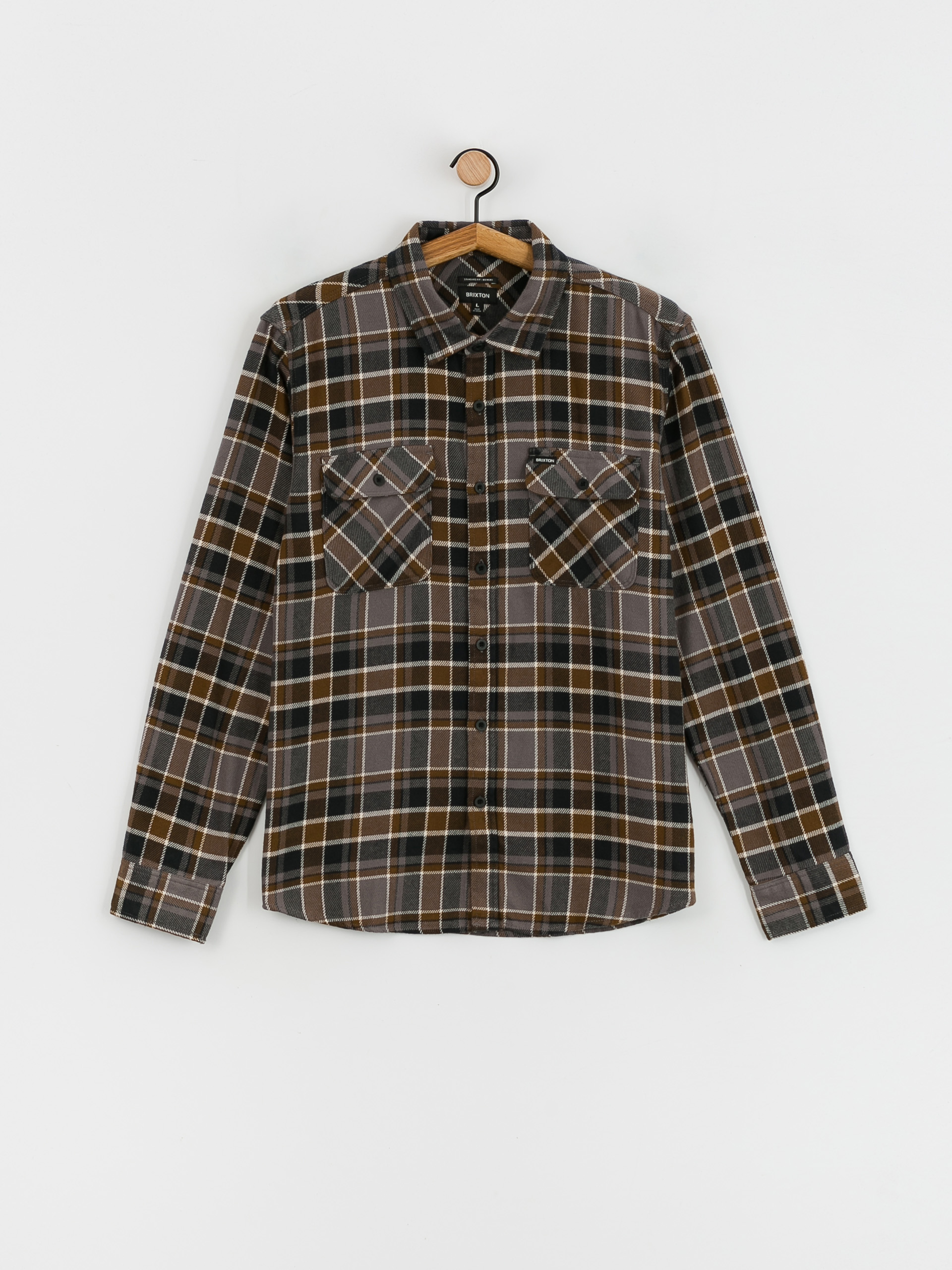 Brixton Bowery Flannel Ls Ing (black/desert palm/beige)