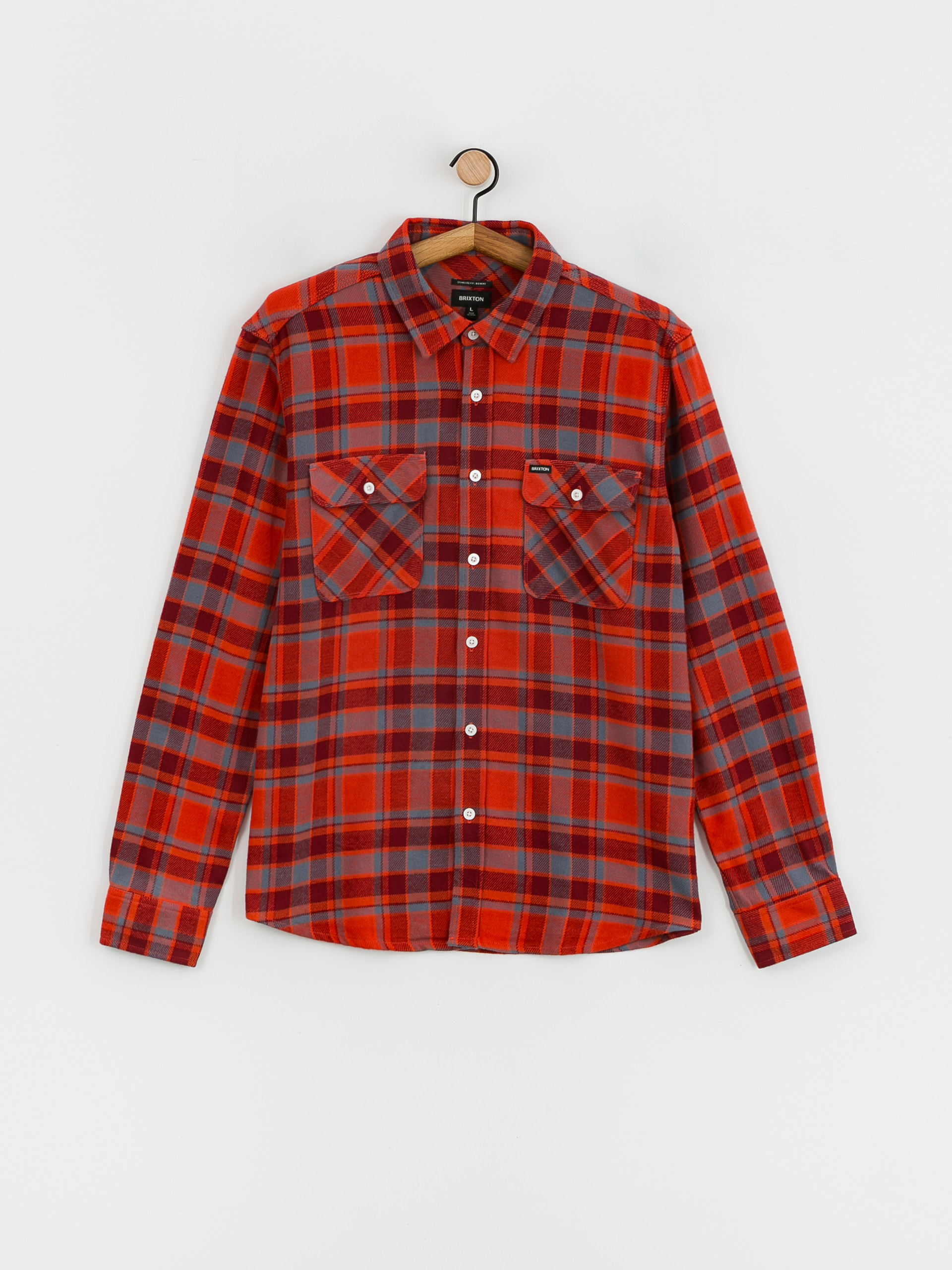 Brixton Bowery Flannel Ls Ing (barn red/flint blue/dark burgu)