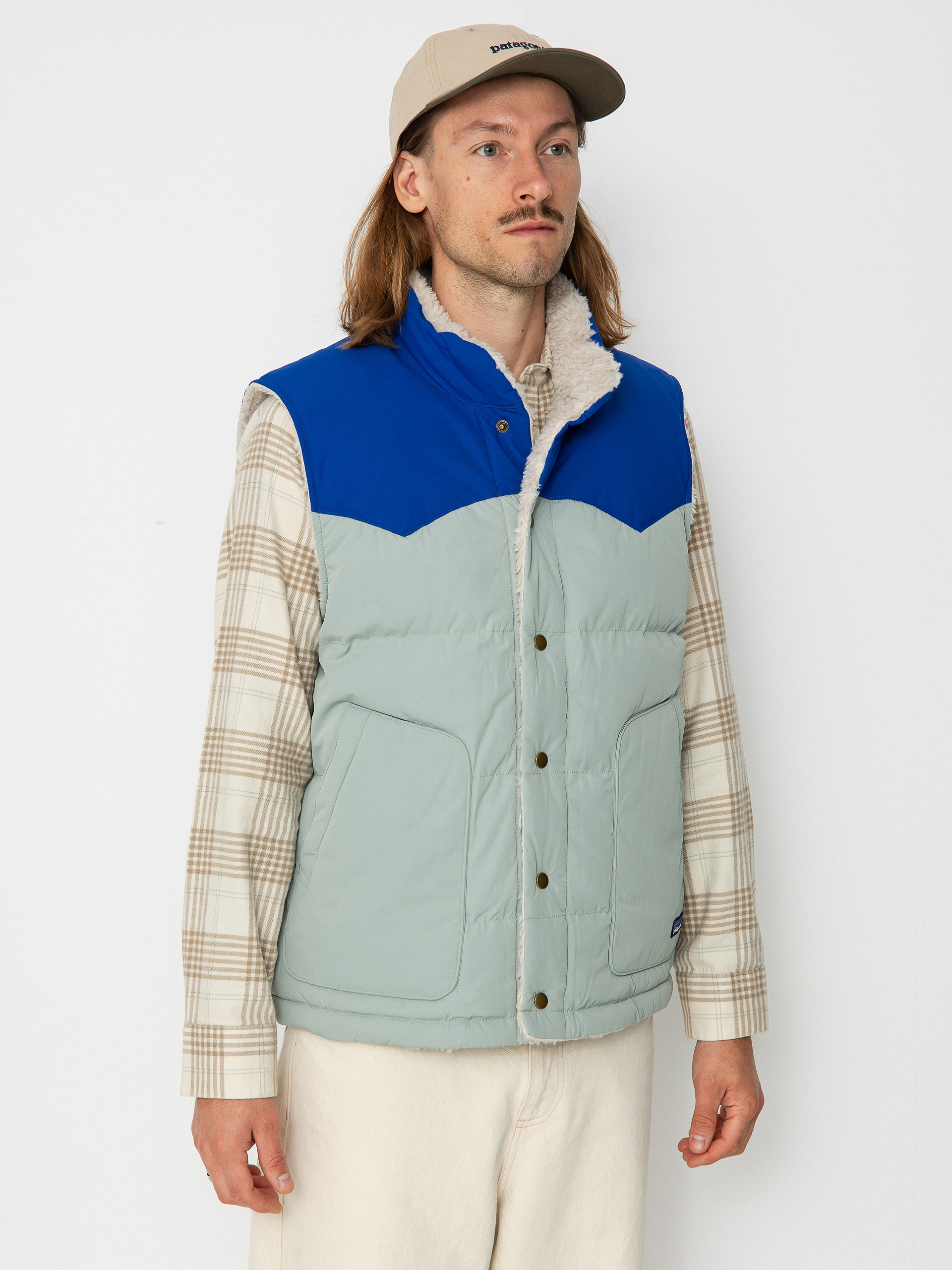 Patagonia Reversible Bivy Down Vest Mellény (sleet green)