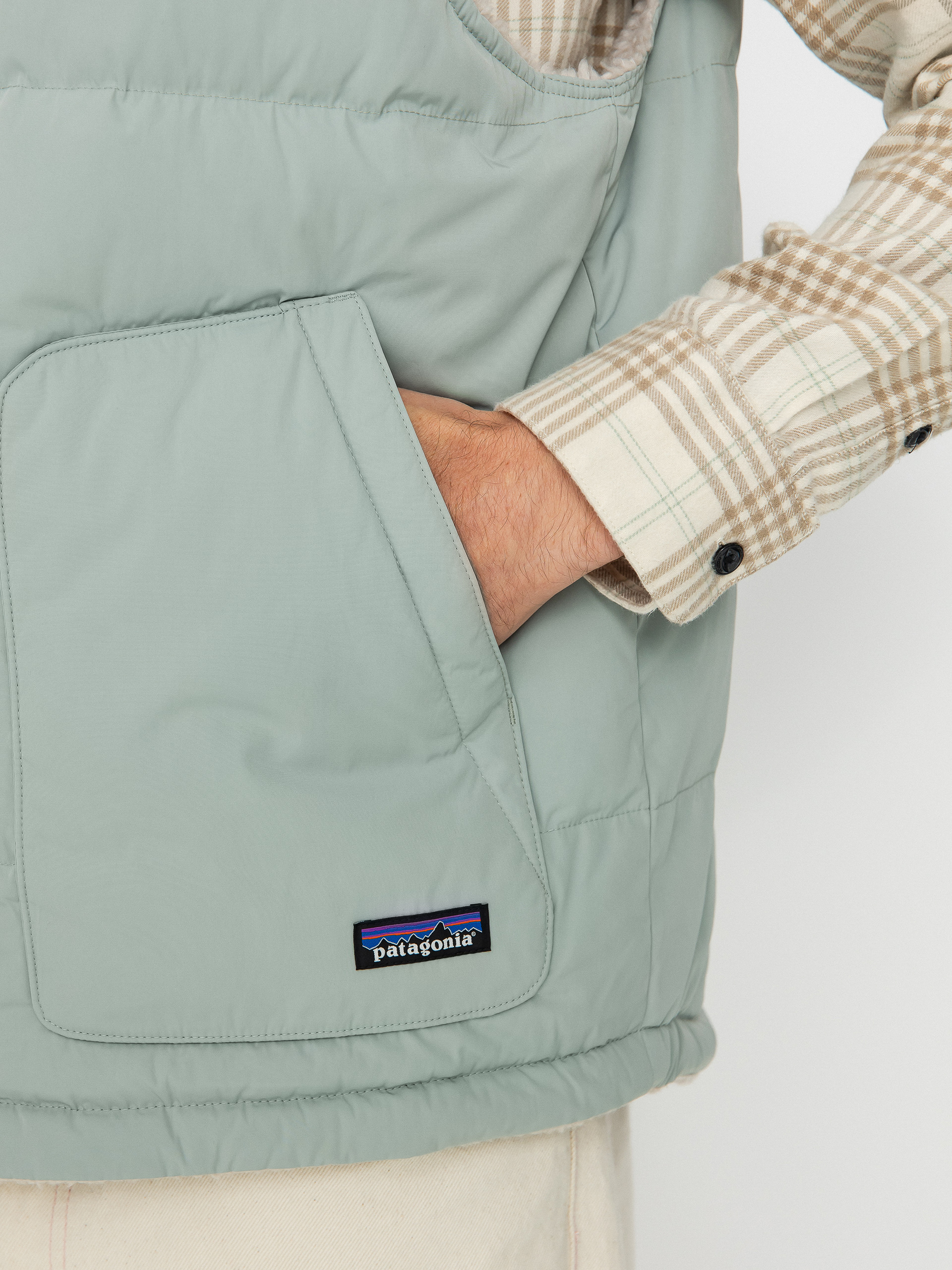 Patagonia Reversible Bivy Down Vest Mellény (sleet green)