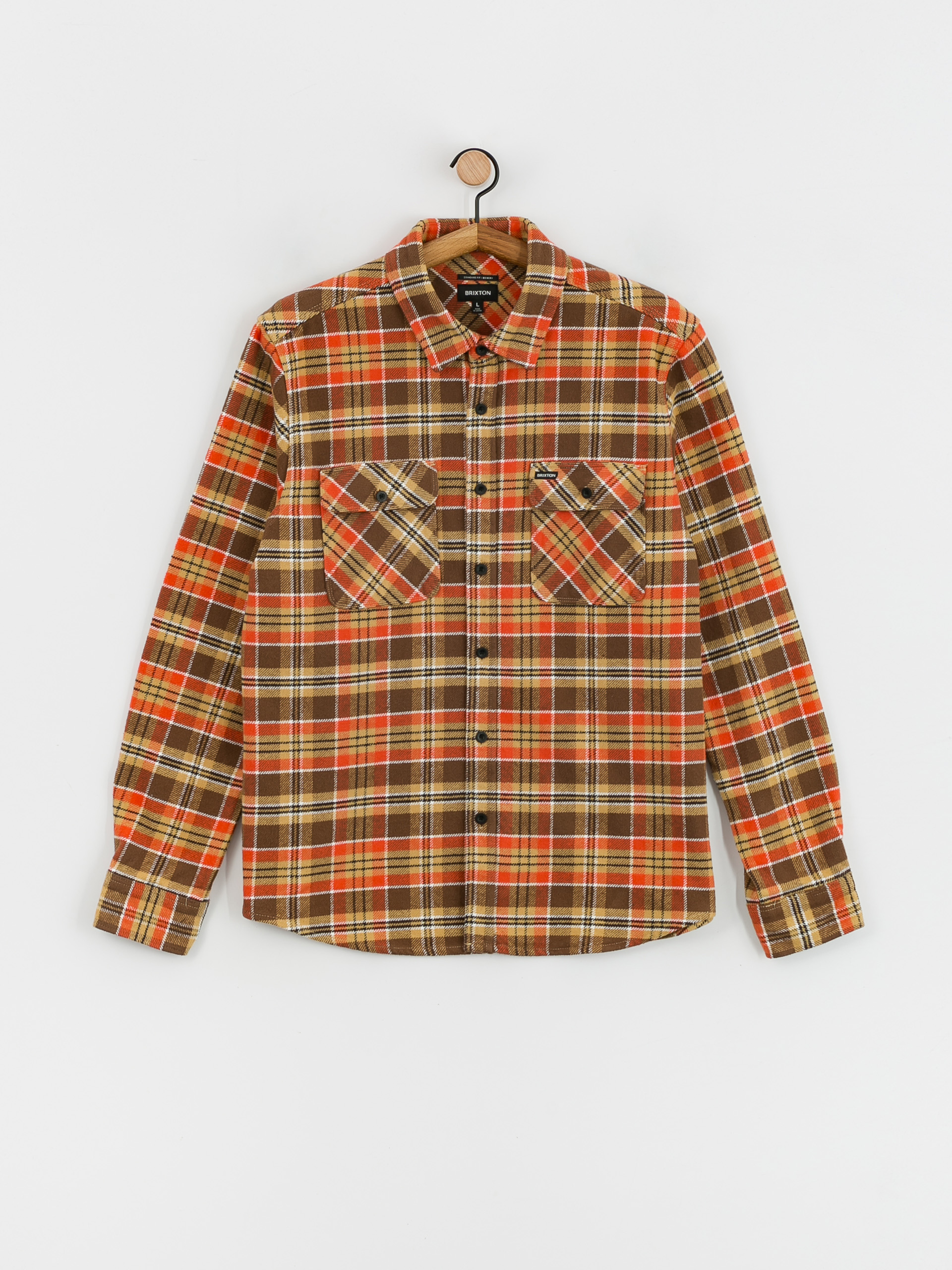 Brixton Bowery Heavy Weight Ls Ing (desert palm/antelope/burnt red)