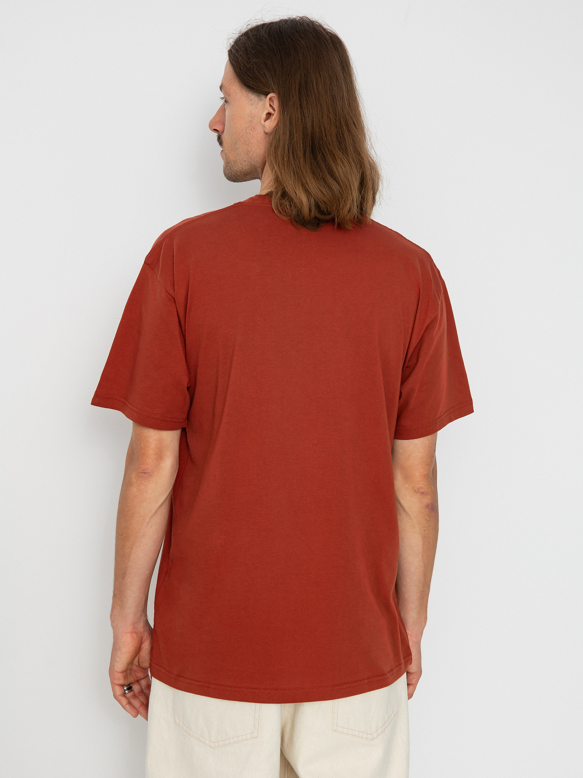 Vans Left Chest Logo póló (burnt henna/white)