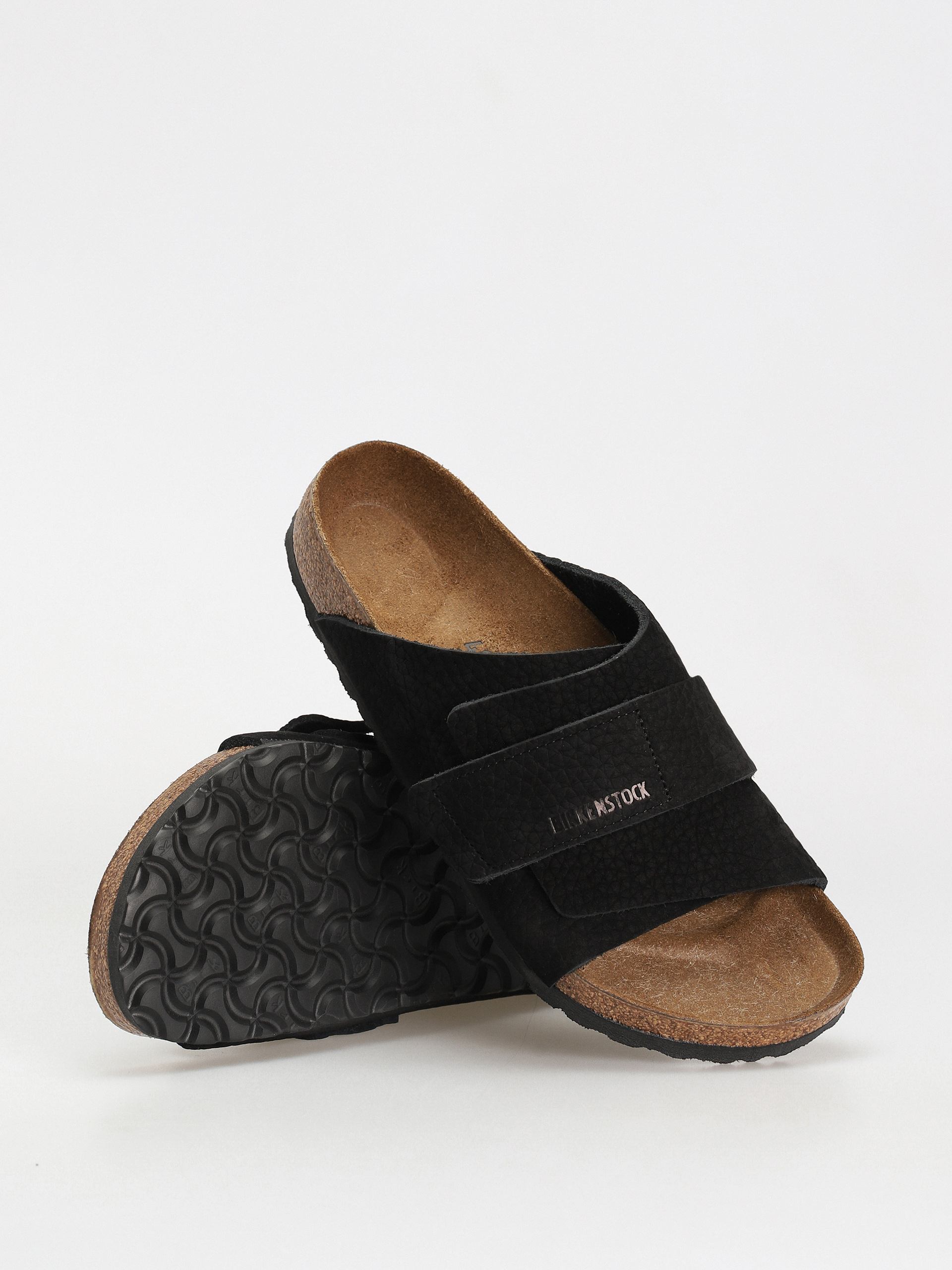 Birkenstock Kyoto Nubuck Leather Flip-flop papucsok (desert dust black)
