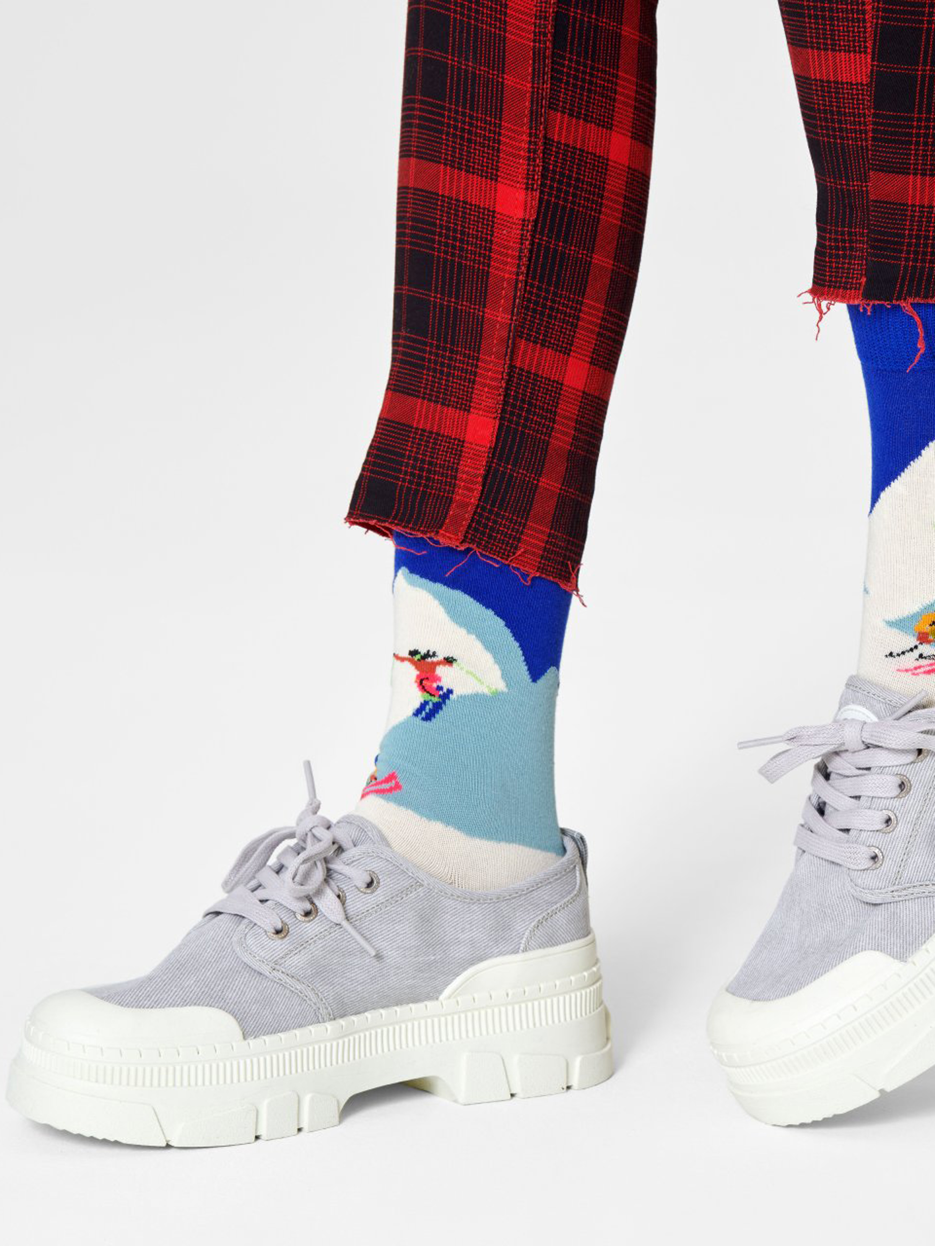 Happy Socks Downhill Skiing Zokni (blue/white)