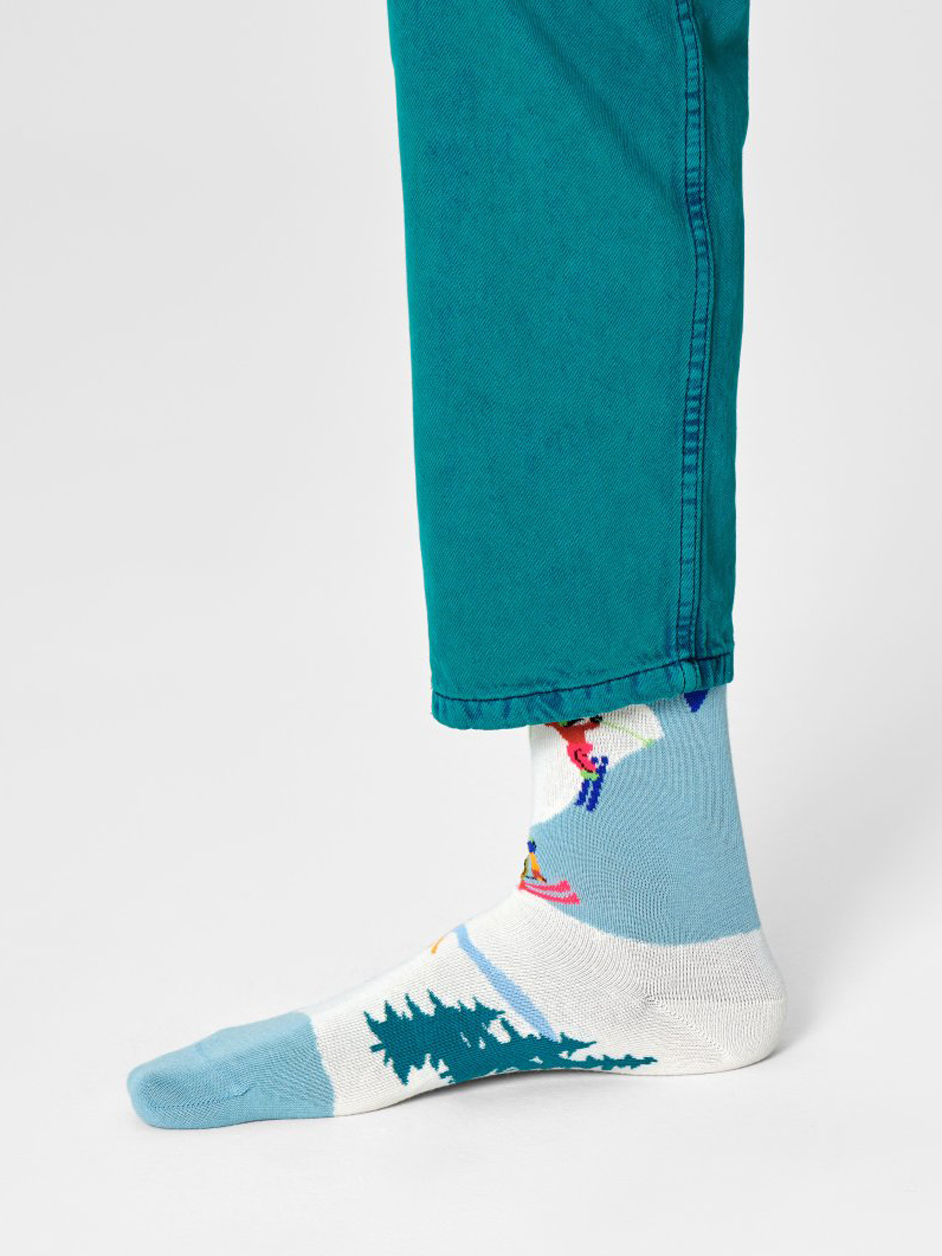 Happy Socks Downhill Skiing Zokni (blue/white)