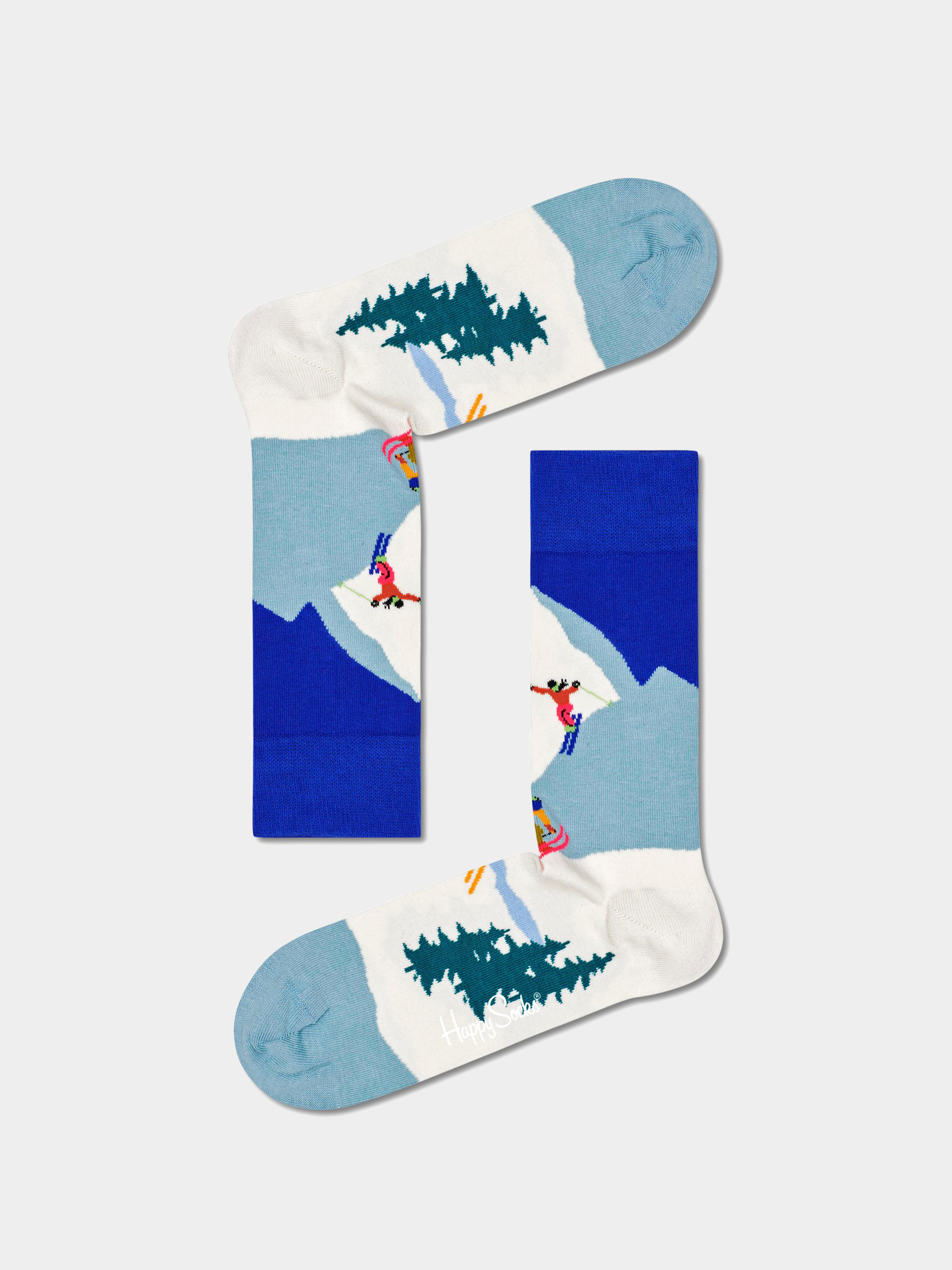 Happy Socks Downhill Skiing Zokni (blue/white)