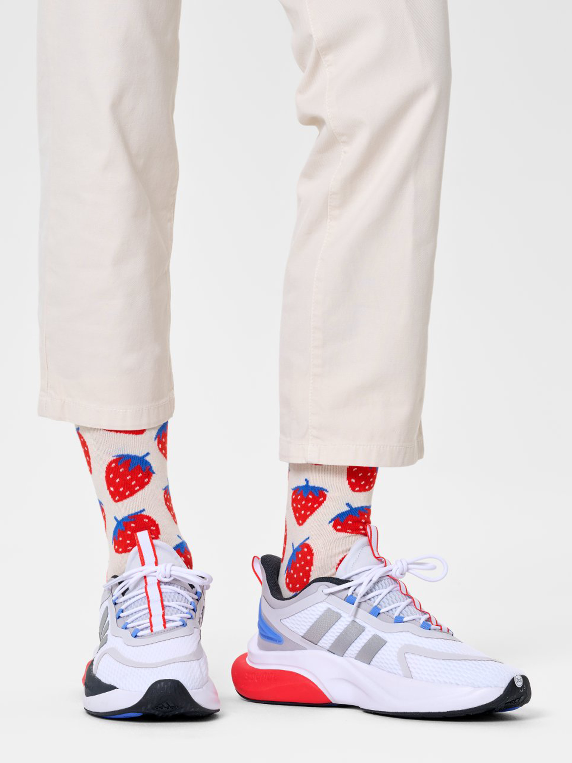 Happy Socks Strawberry Zokni (white)