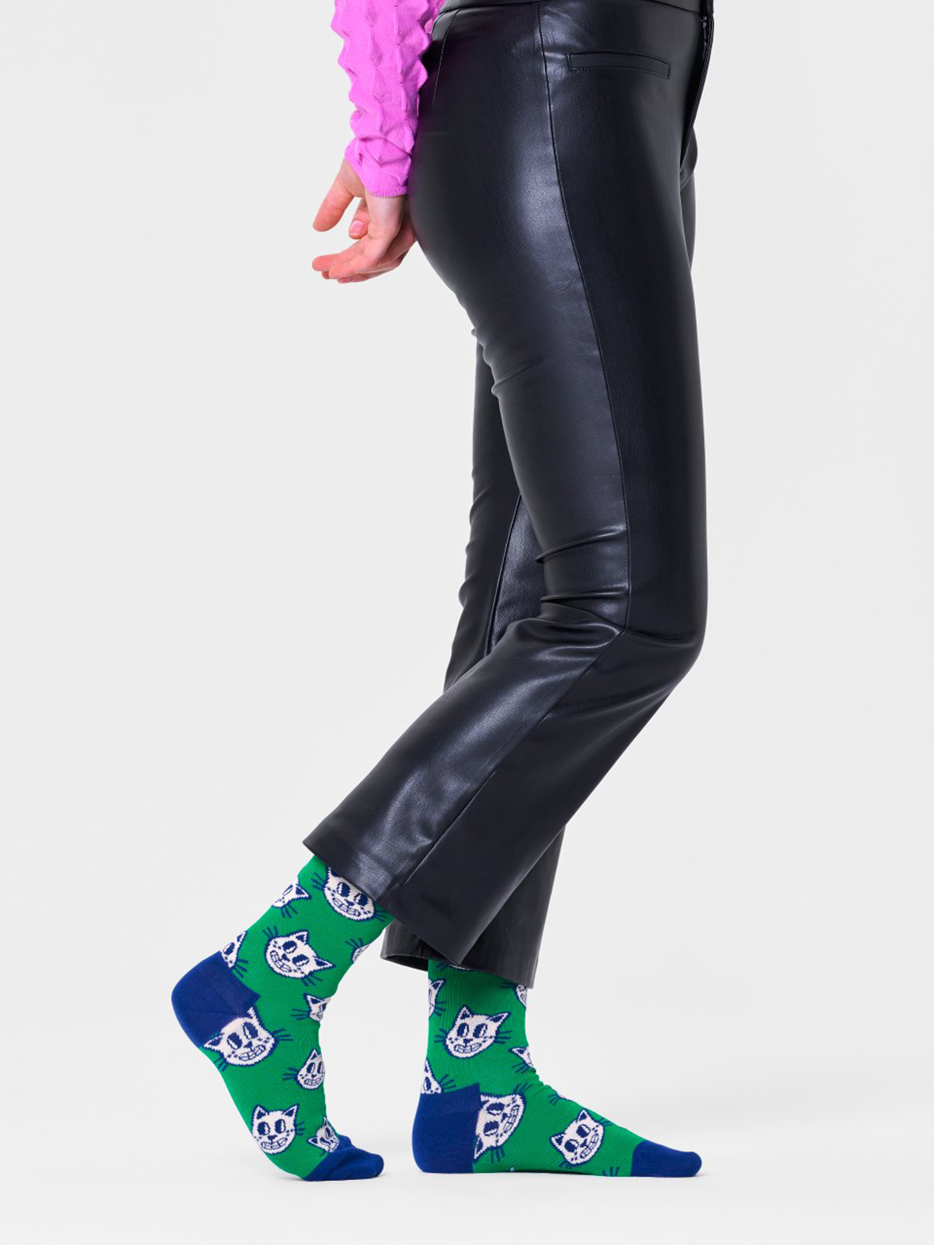 Happy Socks Cat Zokni (green)