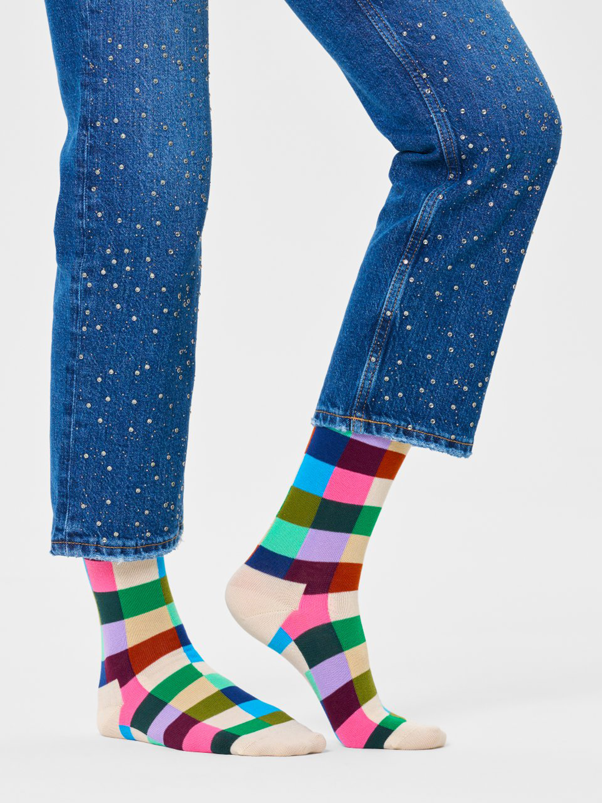 Happy Socks Rainbow Check Zokni (multi)