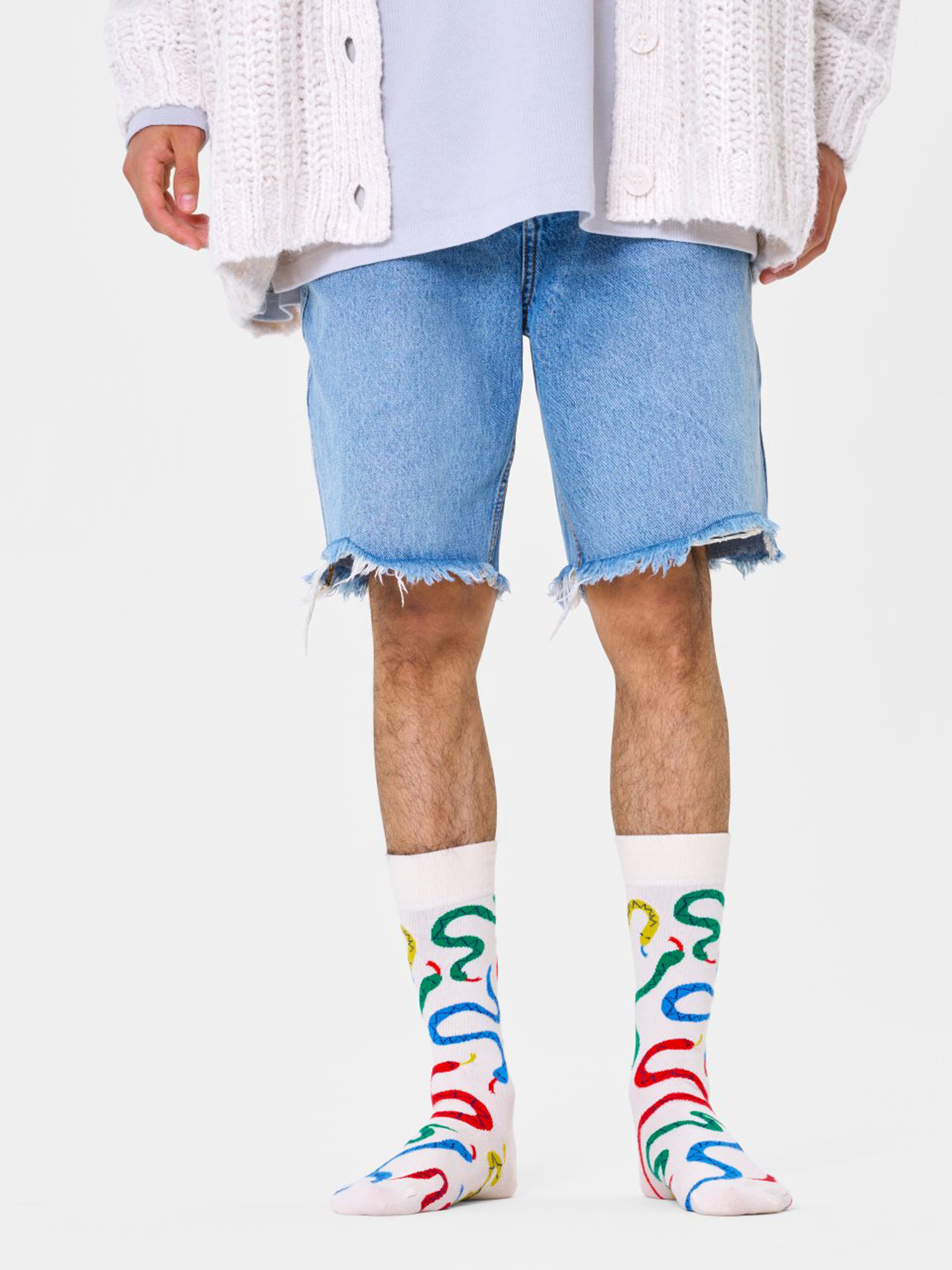 Happy Socks Snakes Zokni (white)