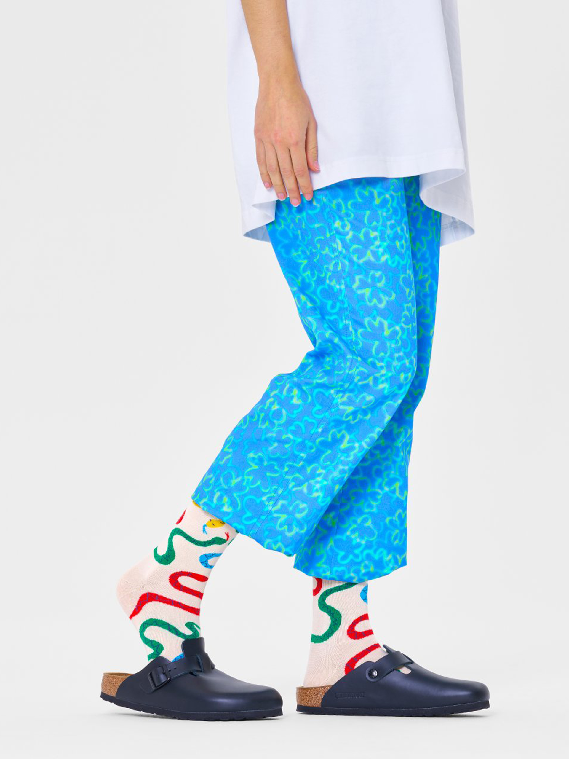 Happy Socks Snakes Zokni (white)