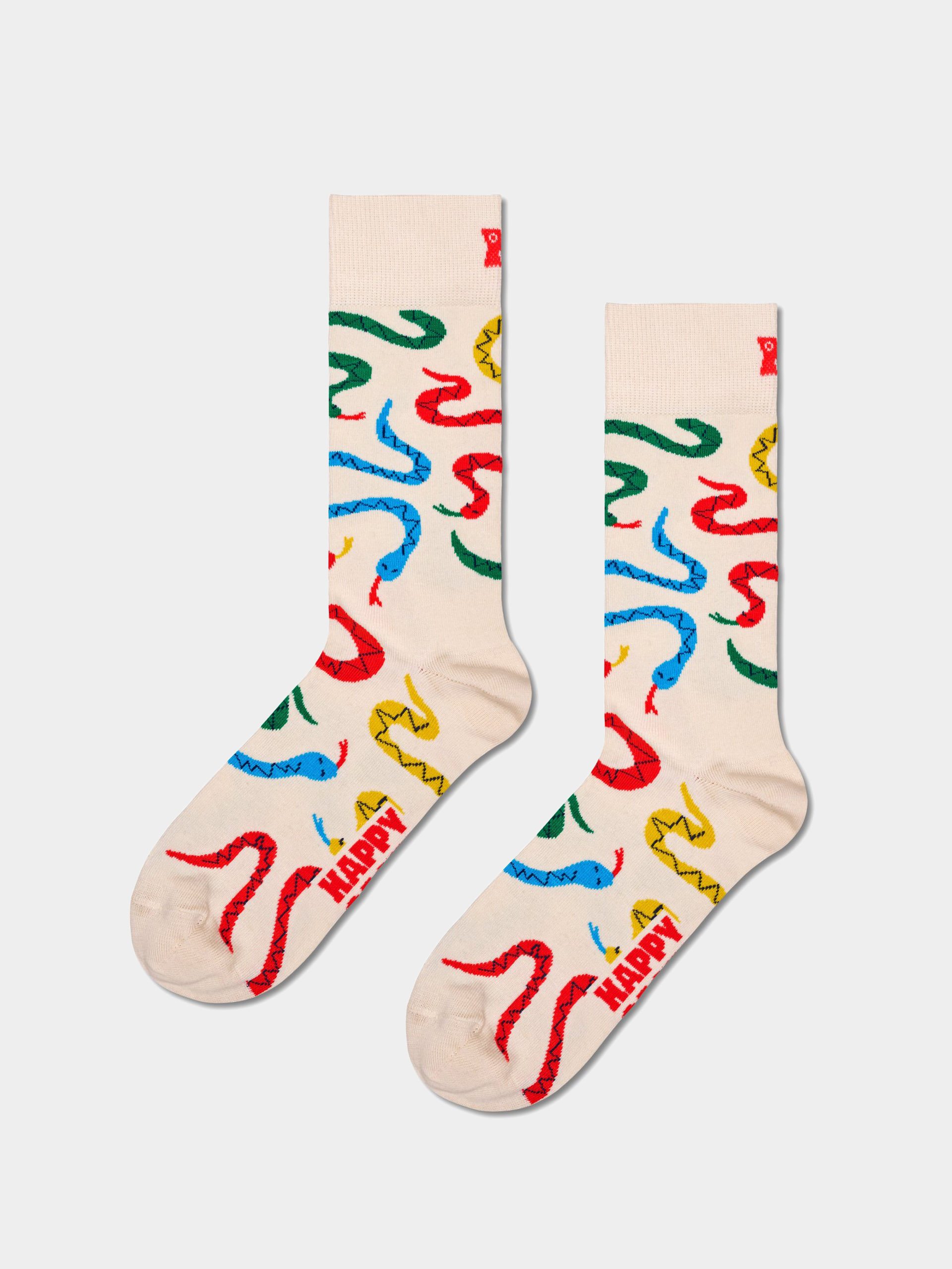 Happy Socks Snakes Zokni (white)