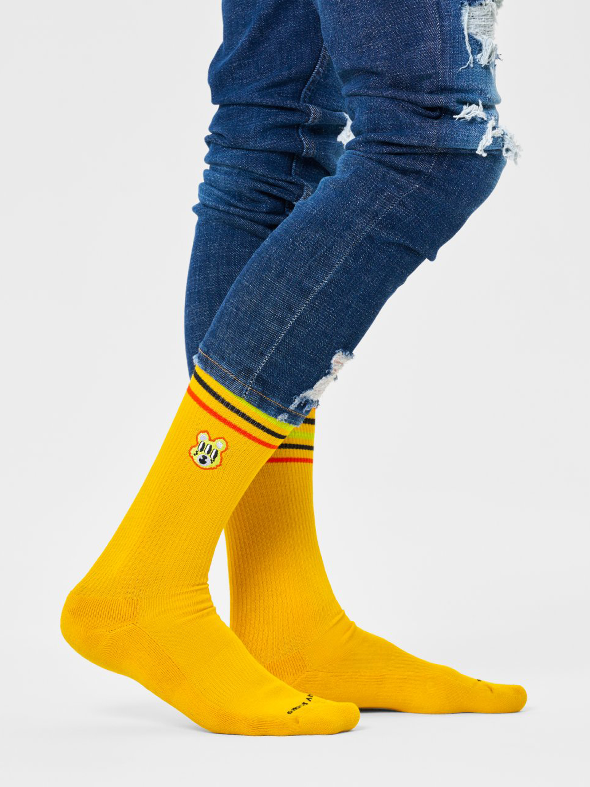 Happy Socks Bear With Me Crew Zokni (yellow)