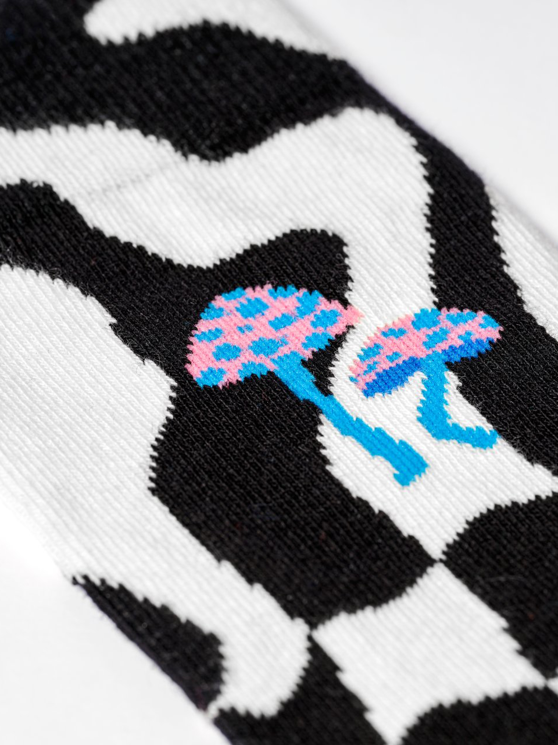 Happy Socks Distorted Check Zokni (black/white)