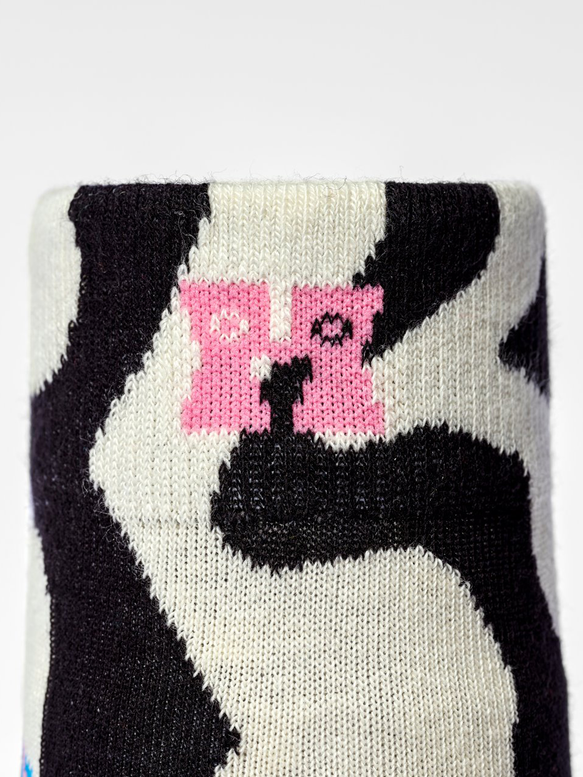 Happy Socks Distorted Check Zokni (black/white)