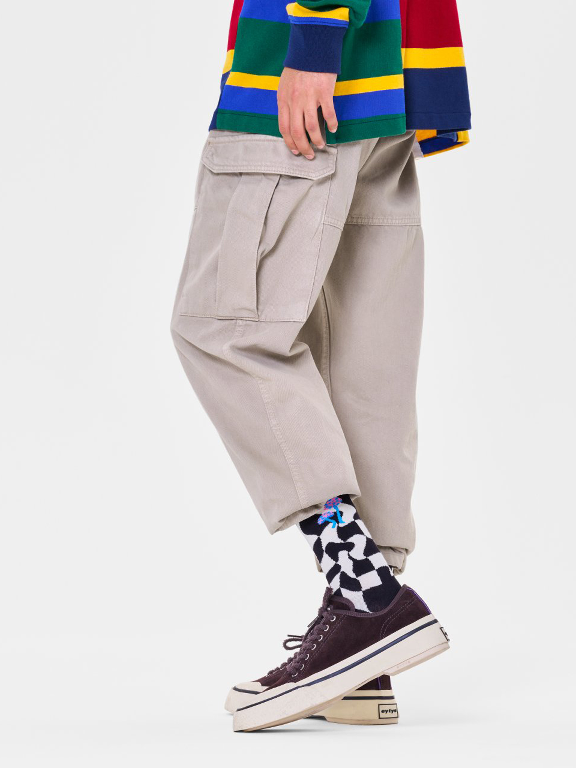 Happy Socks Distorted Check Zokni (black/white)