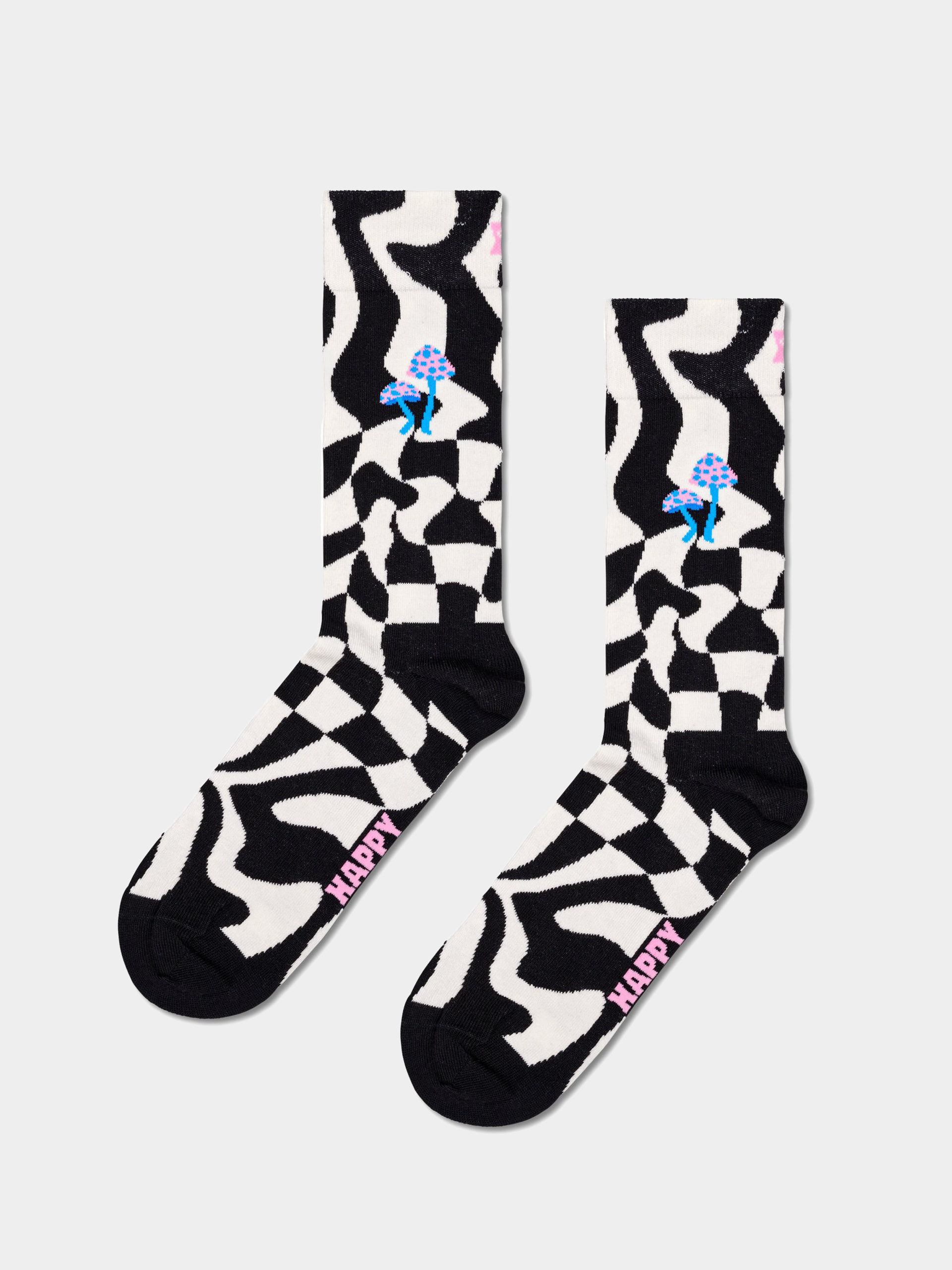 Happy Socks Distorted Check Zokni (black/white)