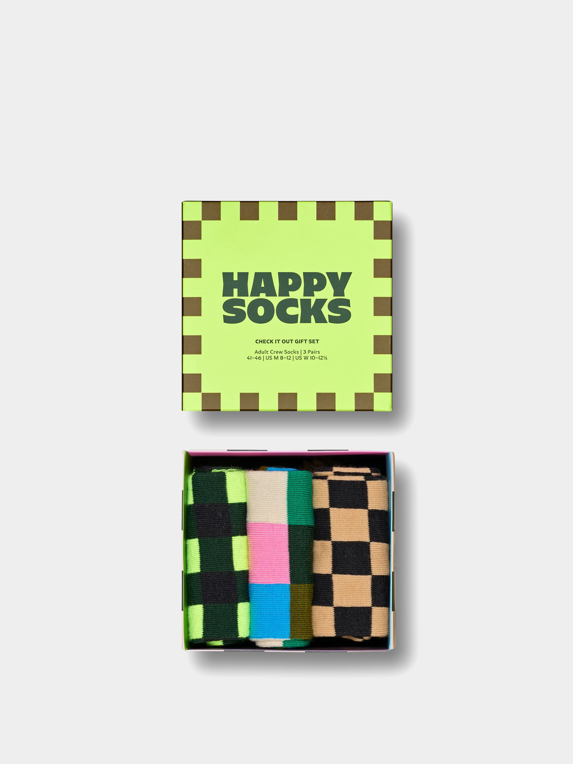 Happy Socks 3 Pack Check It Outs Gift Set Zokni (multi)
