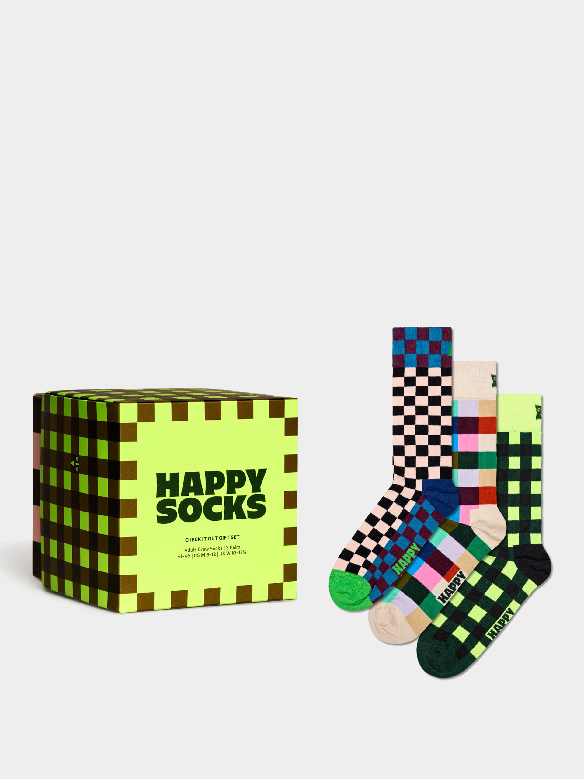 Happy Socks 3 Pack Check It Outs Gift Set Zokni (multi)