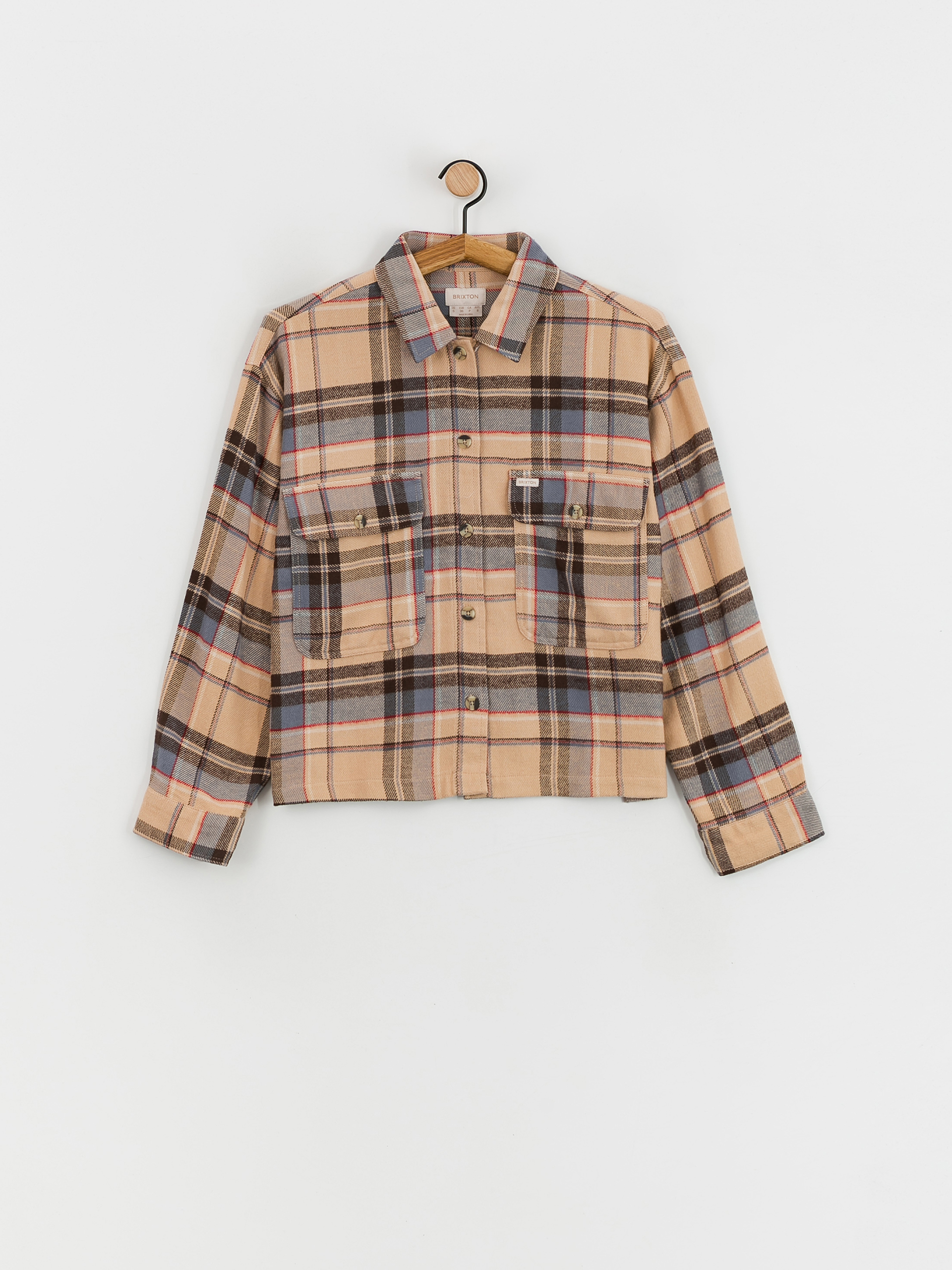 Brixton Bowery Flannel Ls Ing Wmn (sesame/flint blue)
