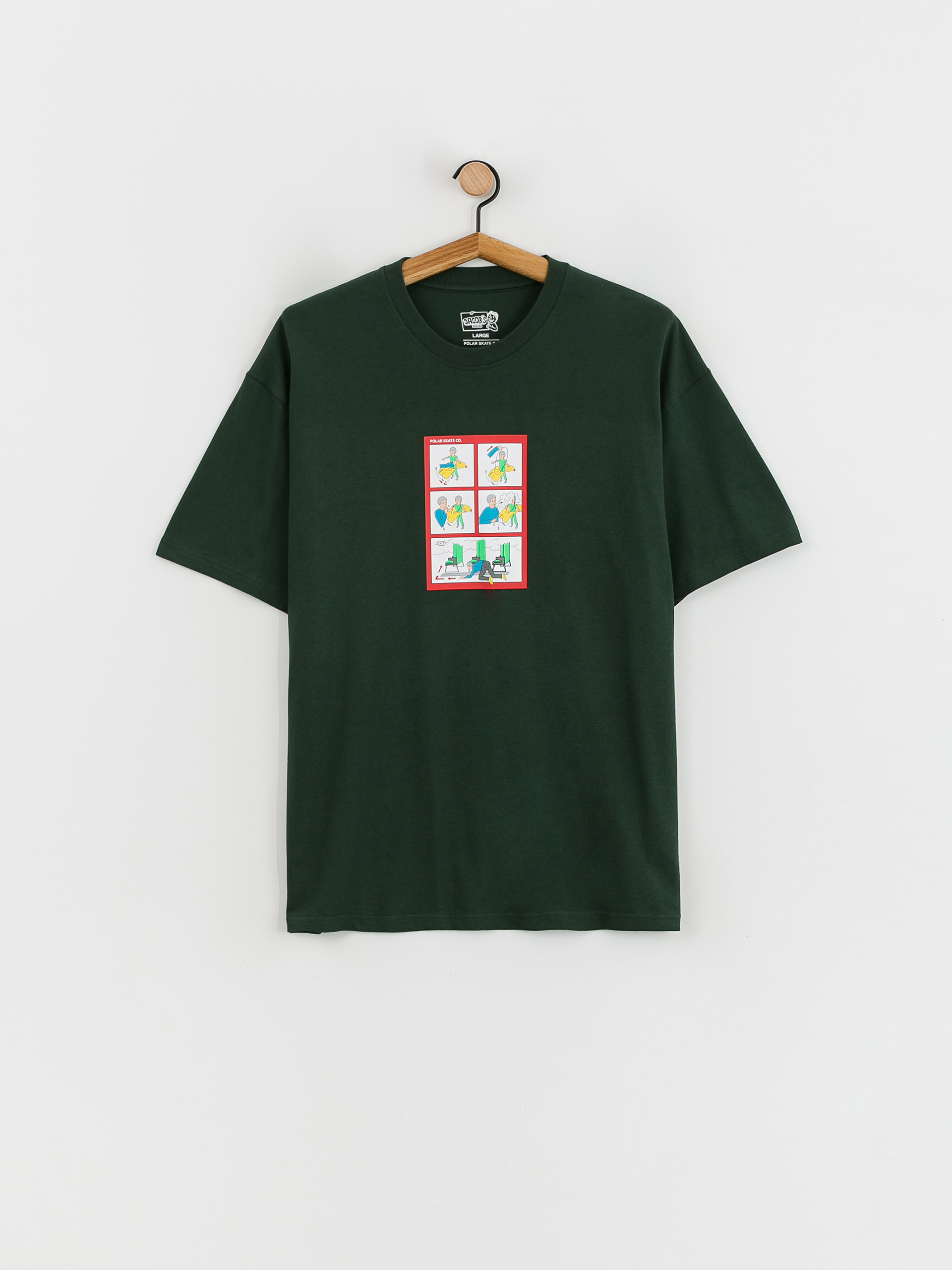 Polar Skate Safety on Board póló (dark green)