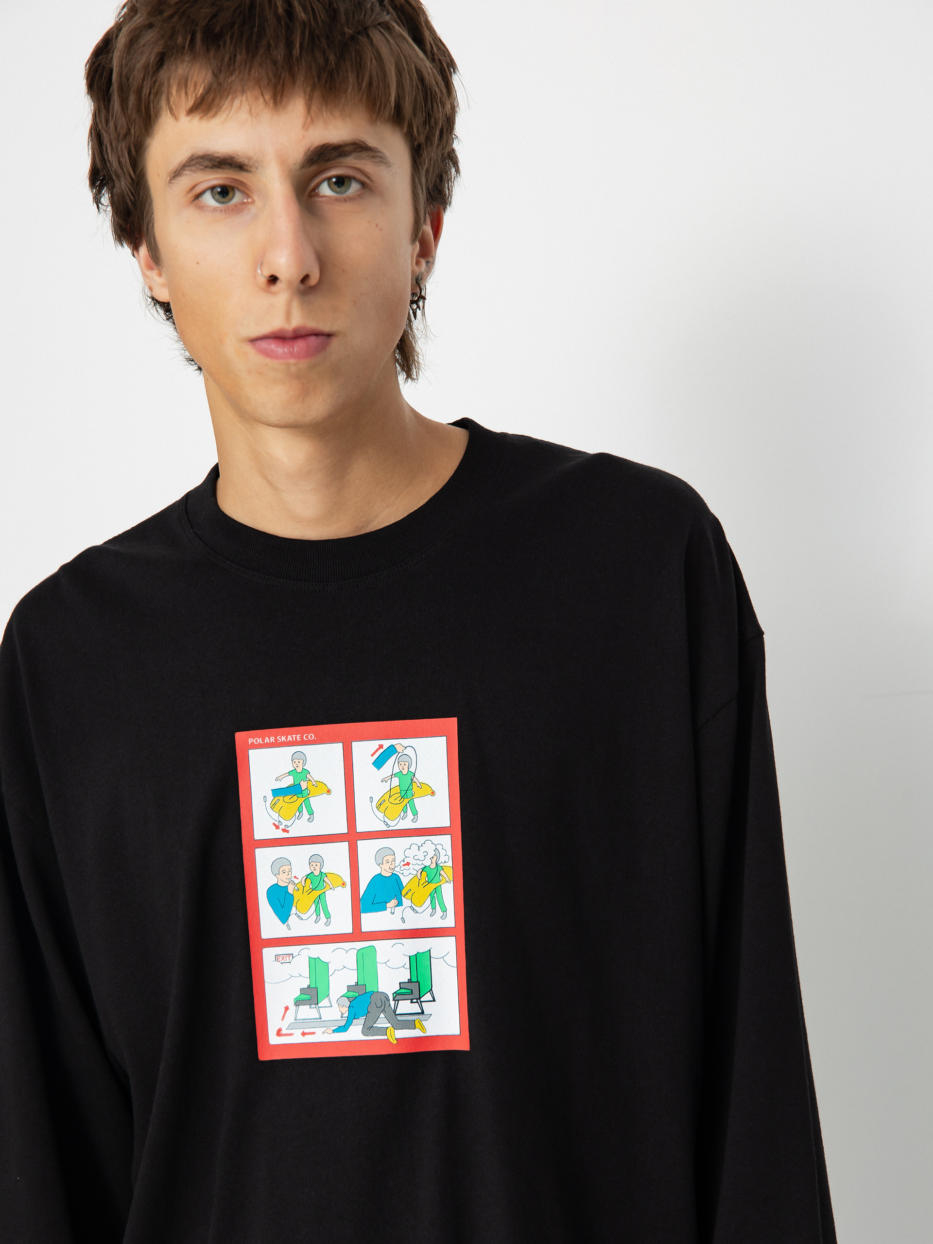 Polar Skate Safety on Board Hosszú ujjú felső (black)