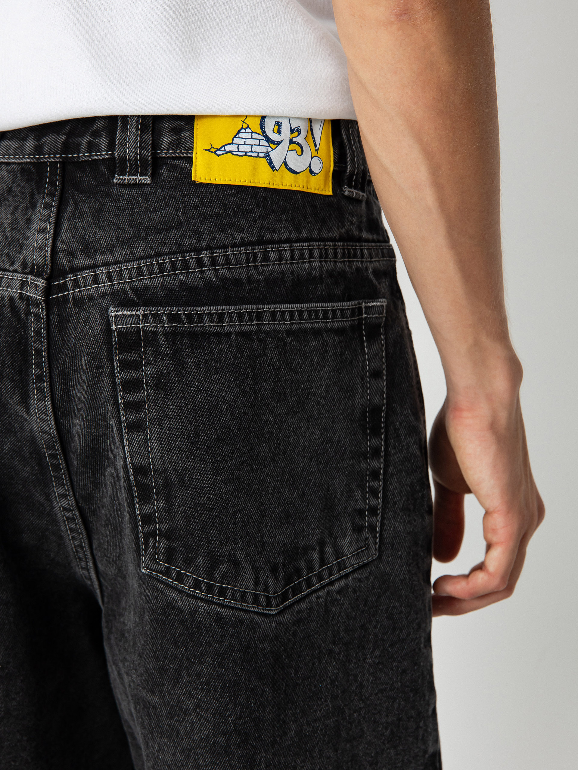 Polar Skate 93! Denim Kisnadrág (silver black)