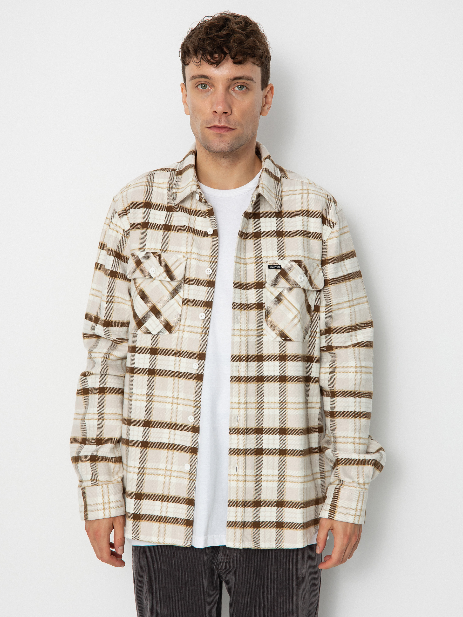 Brixton Bowery Heavy Weight Ls Ing (beige/off white/desert palm)