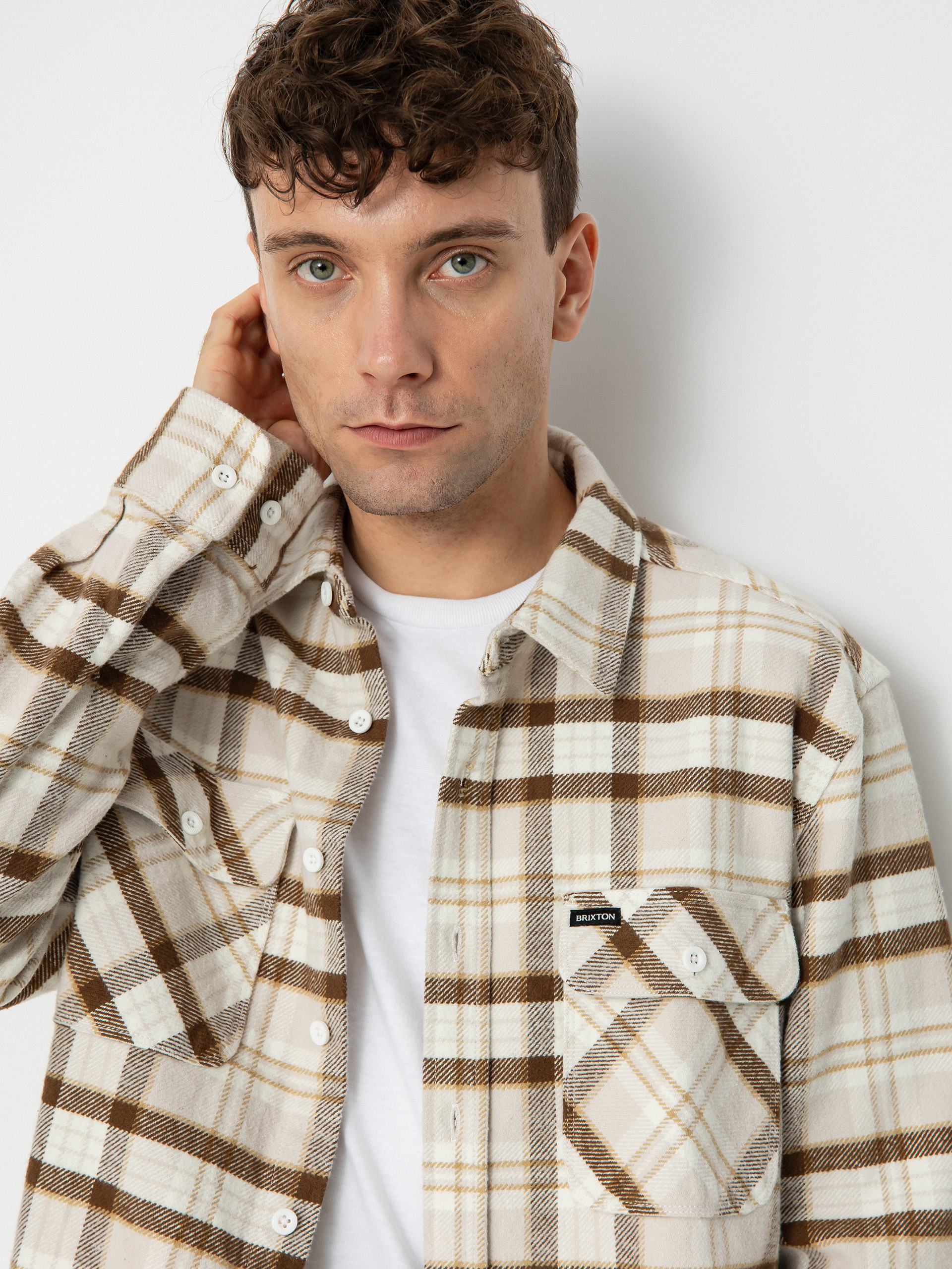 Brixton Bowery Heavy Weight Ls Ing (beige/off white/desert palm)