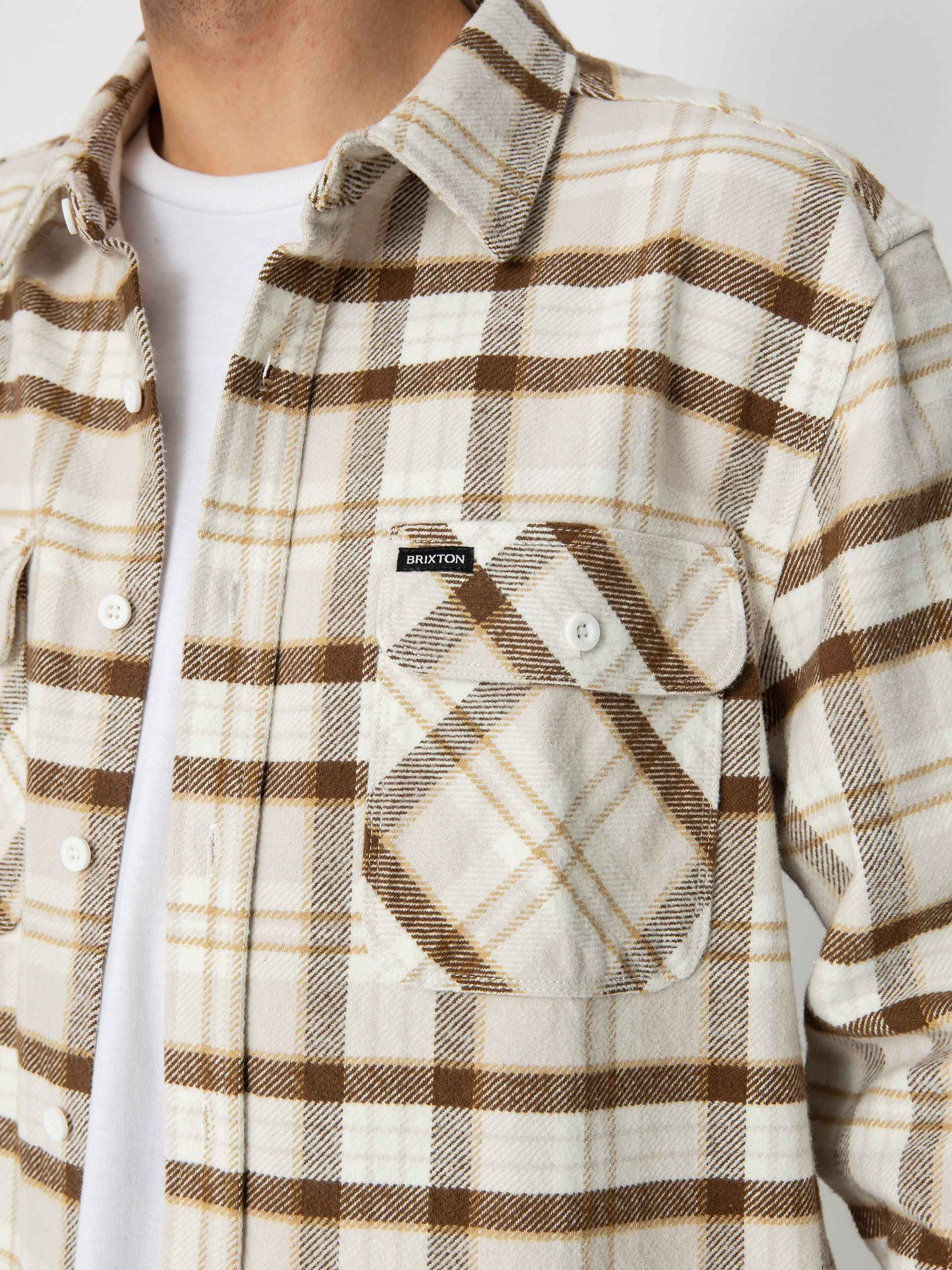 Brixton Bowery Heavy Weight Ls Ing (beige/off white/desert palm)