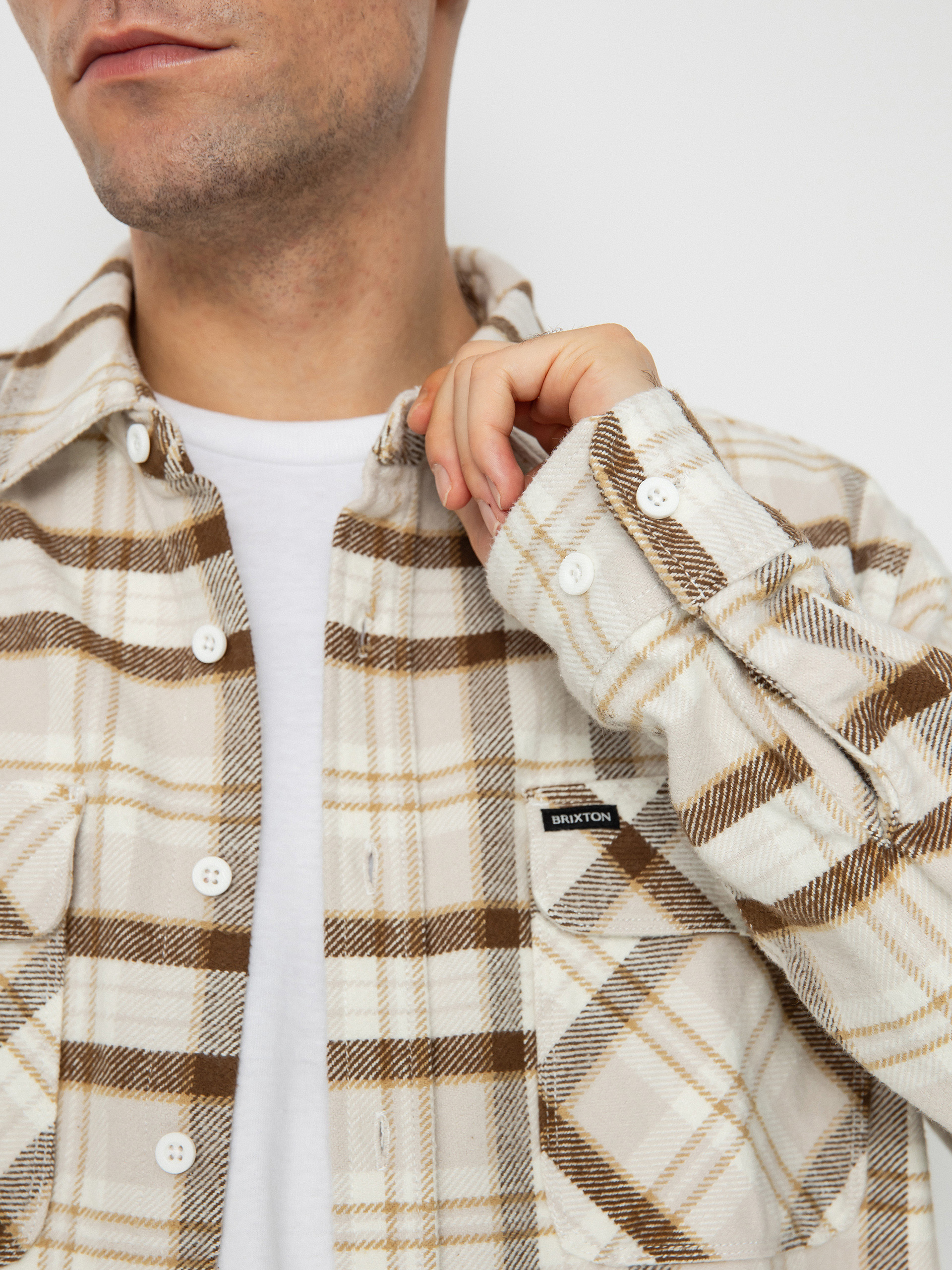 Brixton Bowery Heavy Weight Ls Ing (beige/off white/desert palm)