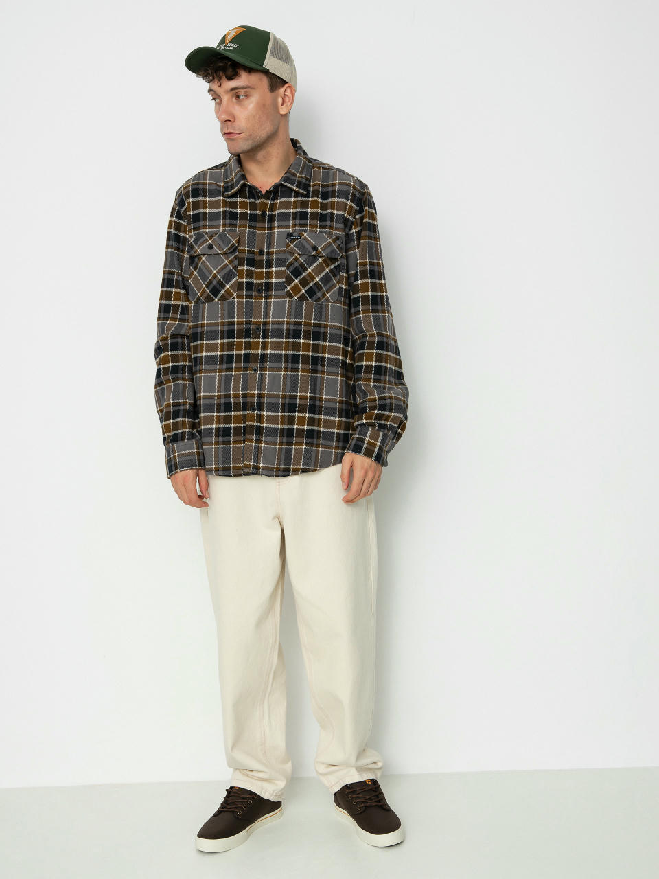 Brixton Bowery Flannel Ls Ing (black/desert palm/beige)