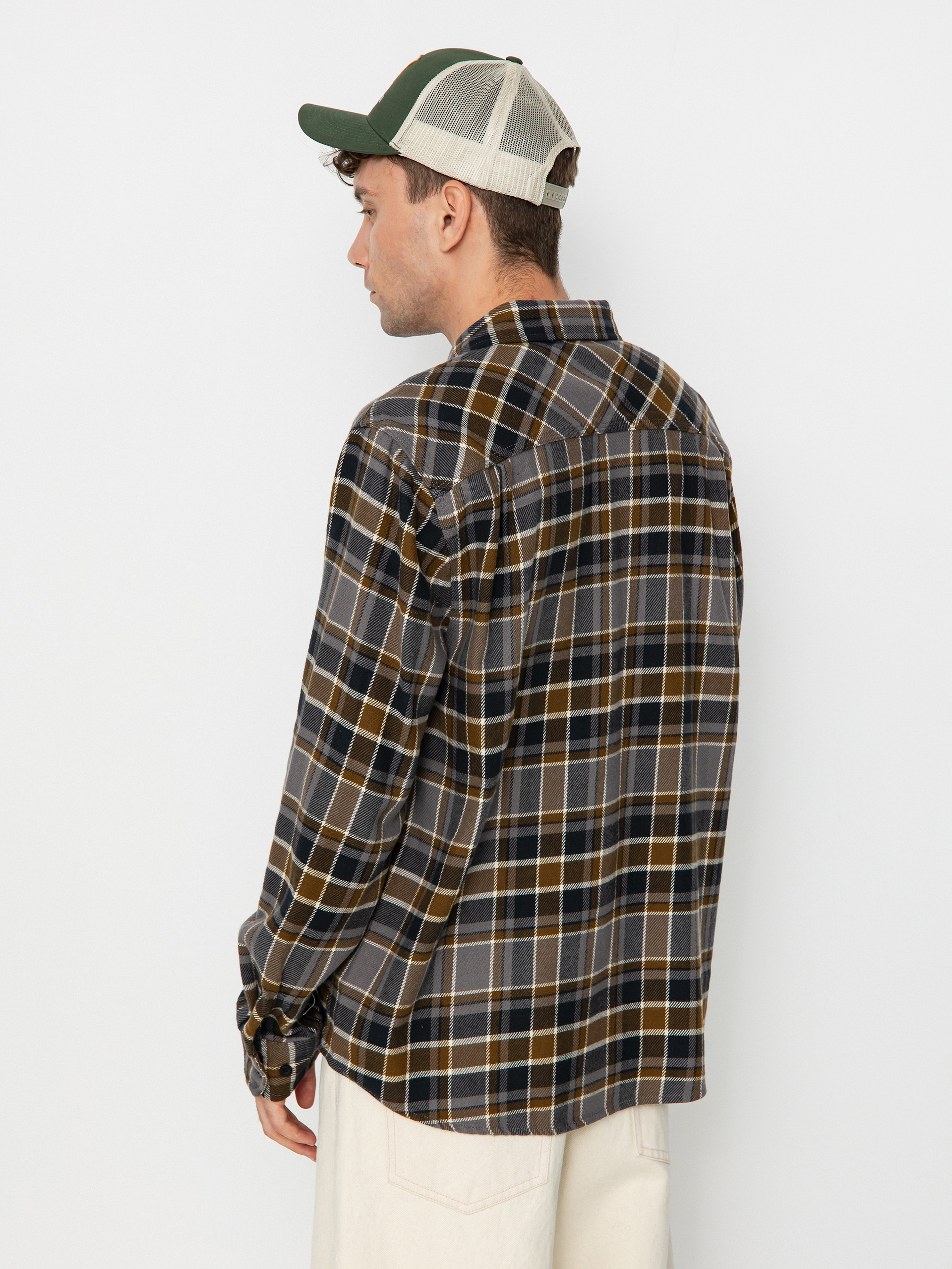 Brixton Bowery Flannel Ls Ing (black/desert palm/beige)