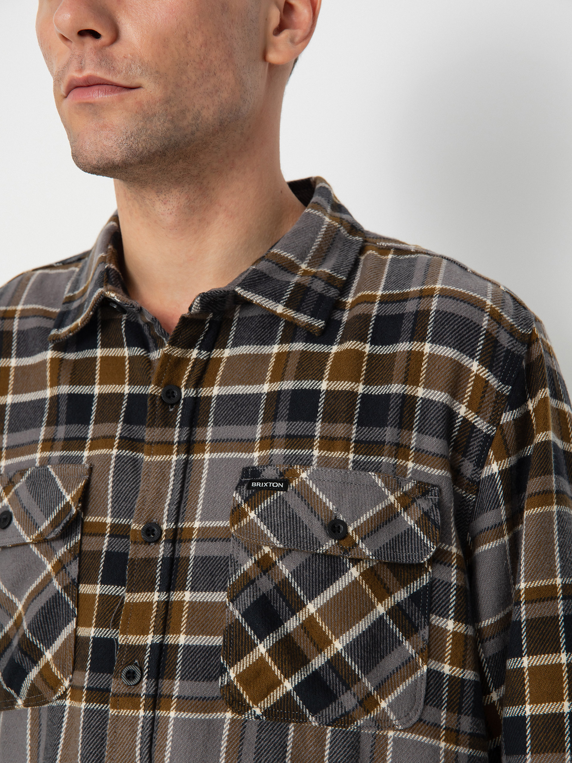 Brixton Bowery Flannel Ls Ing (black/desert palm/beige)