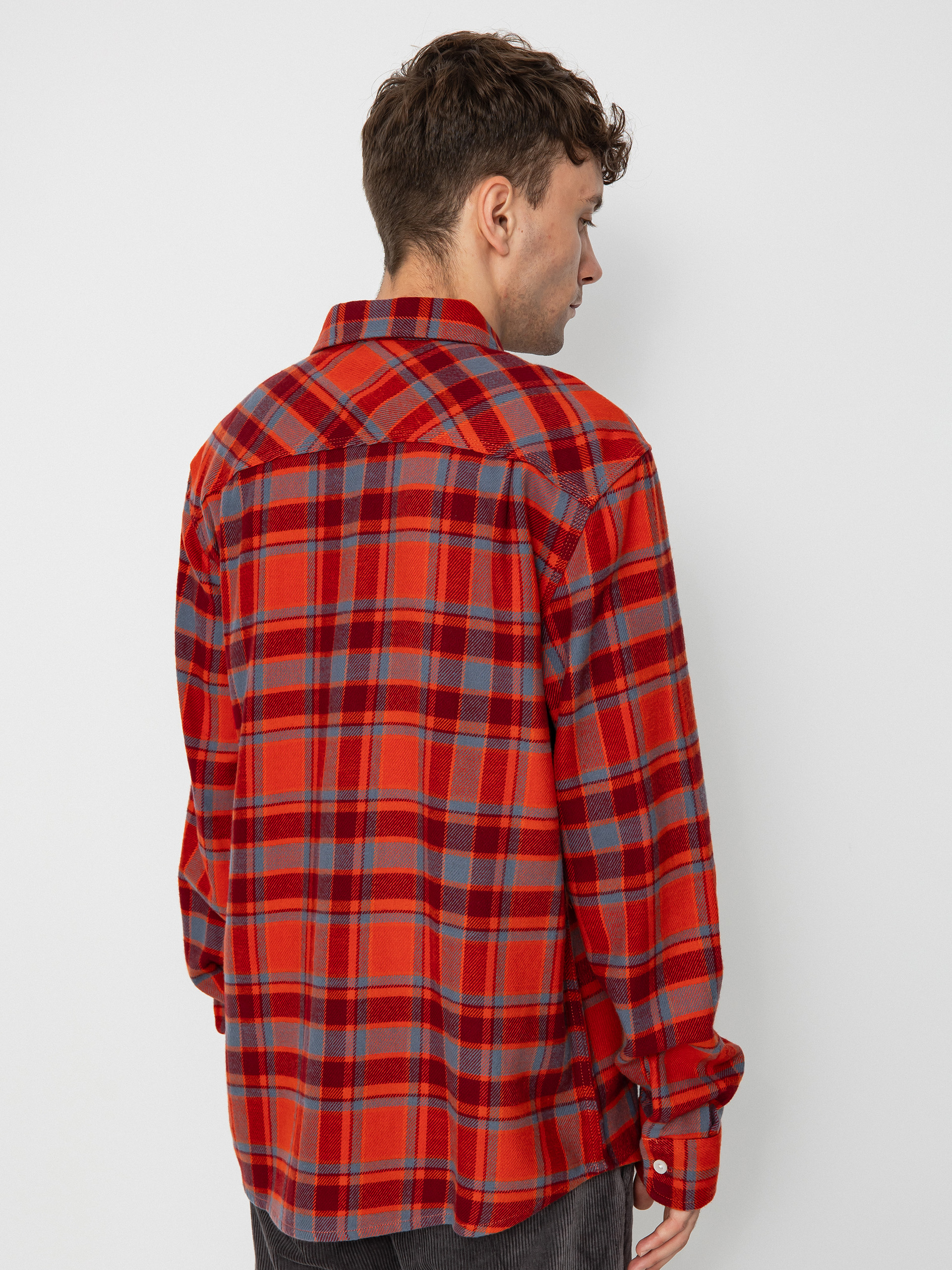 Brixton Bowery Flannel Ls Ing (barn red/flint blue/dark burgu)