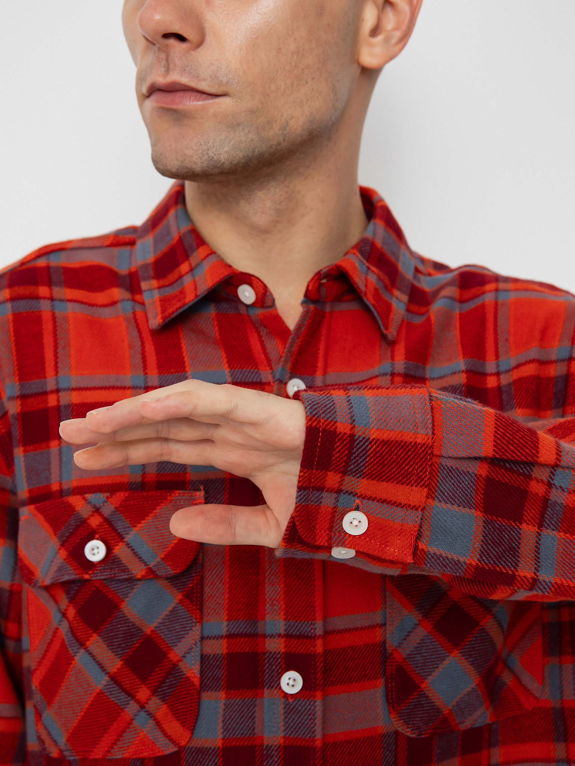 Brixton Bowery Flannel Ls Ing (barn red/flint blue/dark burgu)