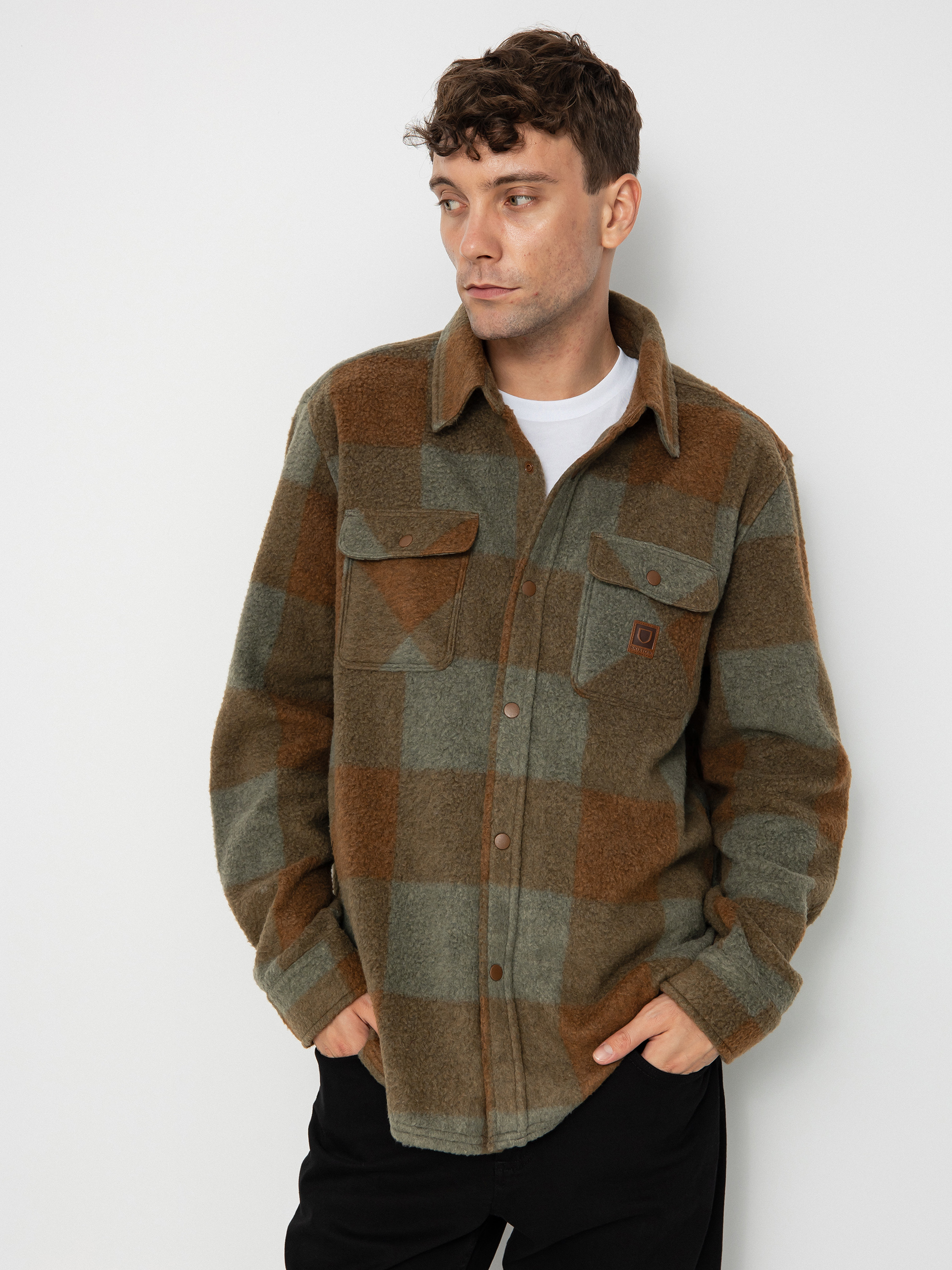 Brixton Bowery Arctic Stretch Ls Ing (bison/olive surplus)