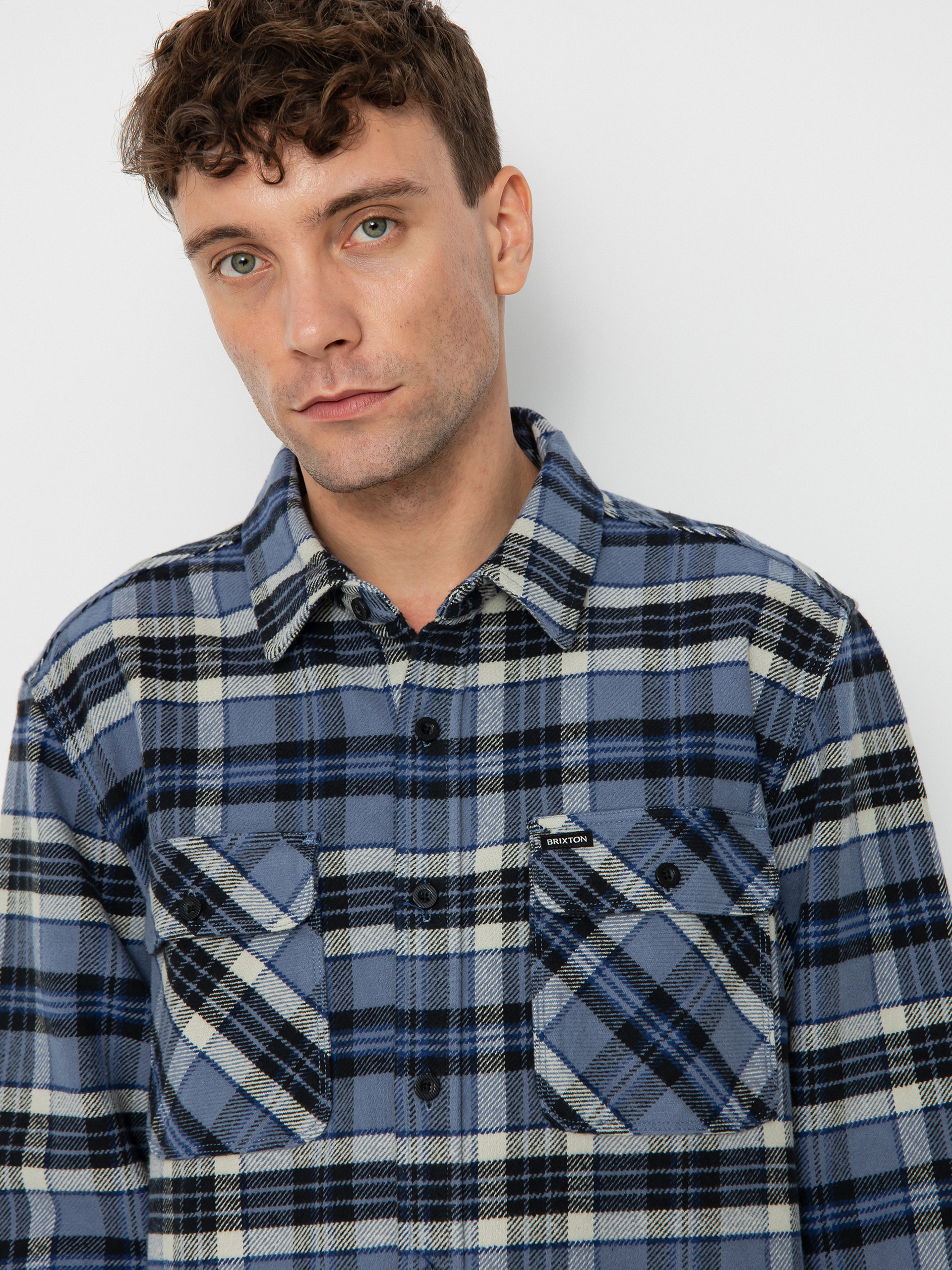 Brixton Bowery Heavy Weight Ls Ing (flint blue/black/mineral grey)