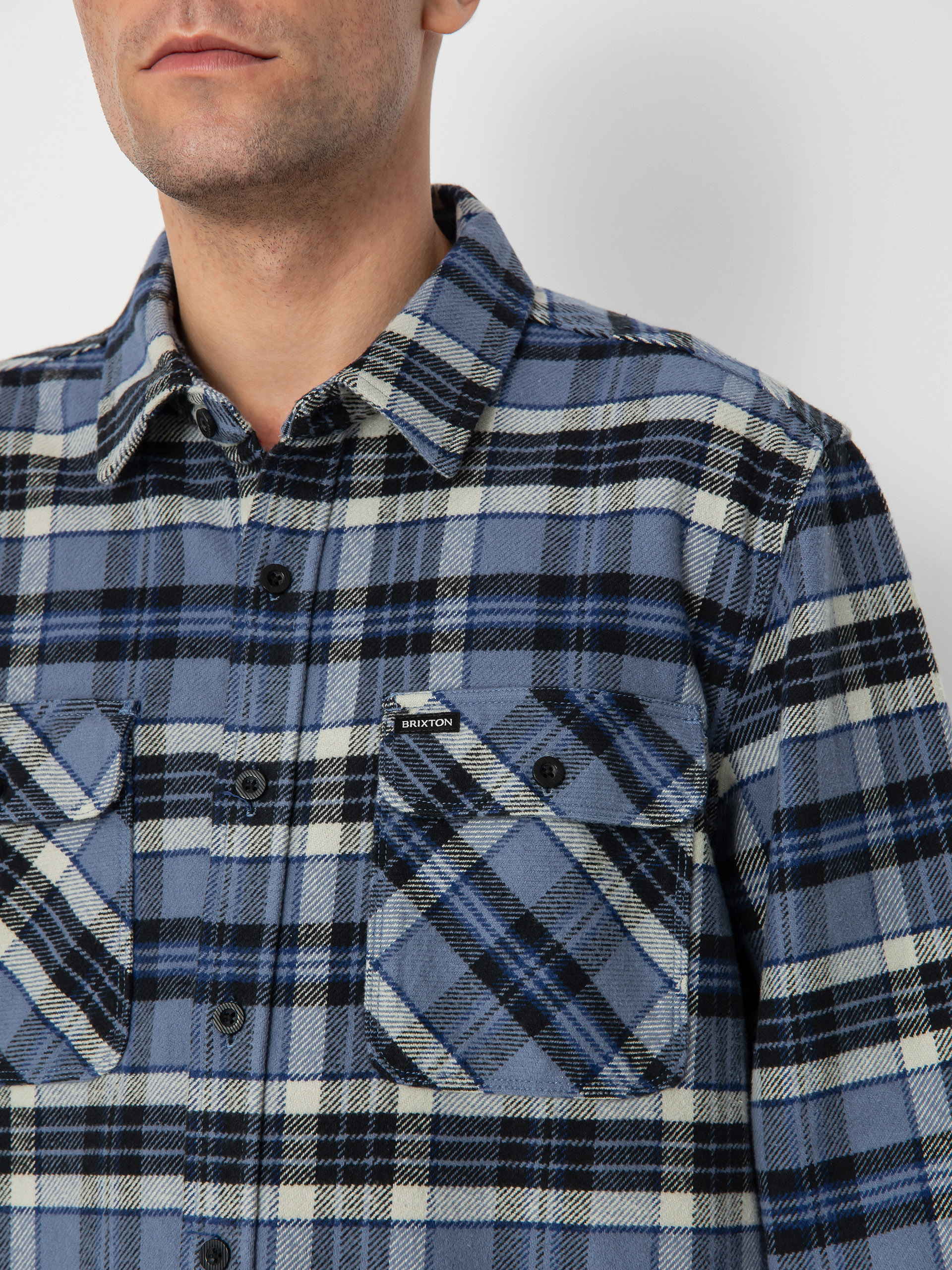 Brixton Bowery Heavy Weight Ls Ing (flint blue/black/mineral grey)