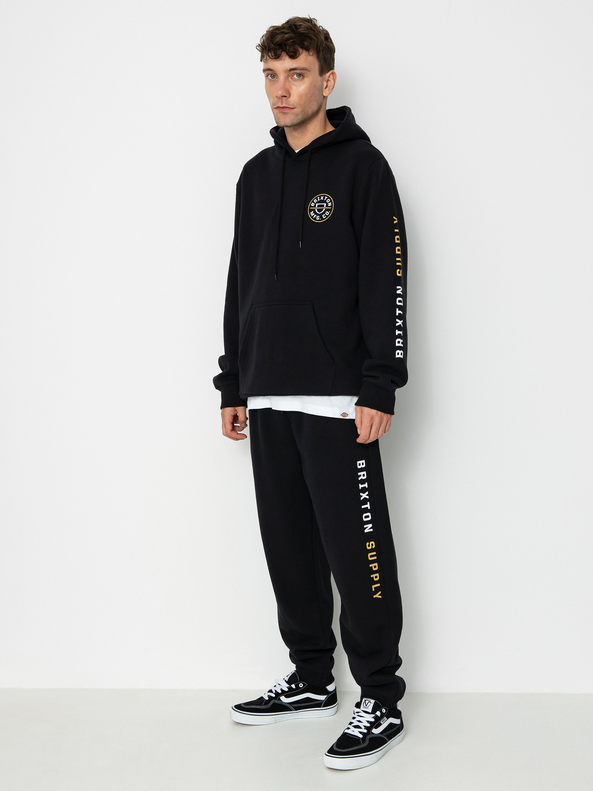 Brixton Crest Line Fleece Sweat Kisnadrág (black)