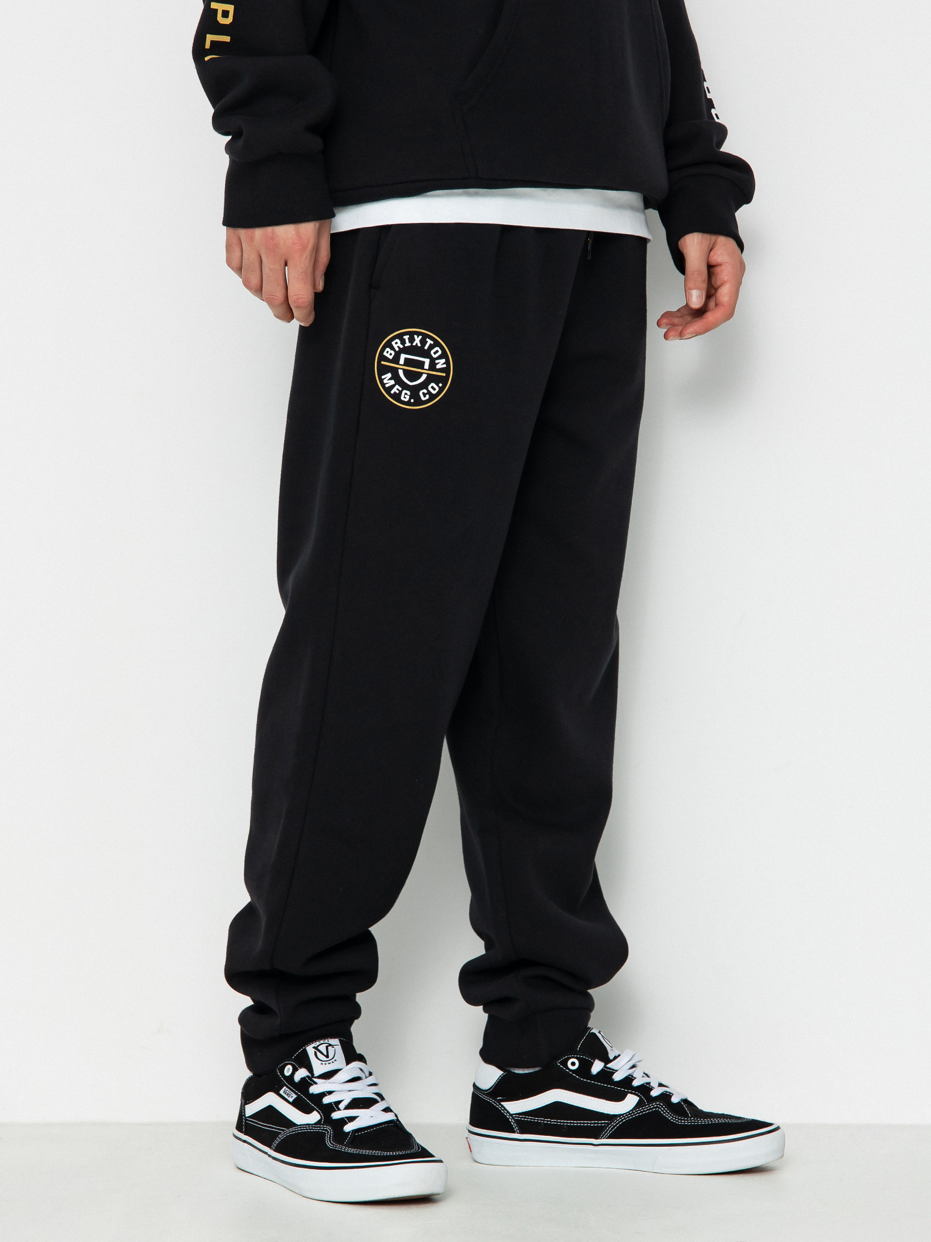 Brixton Crest Line Fleece Sweat Kisnadrág (black)