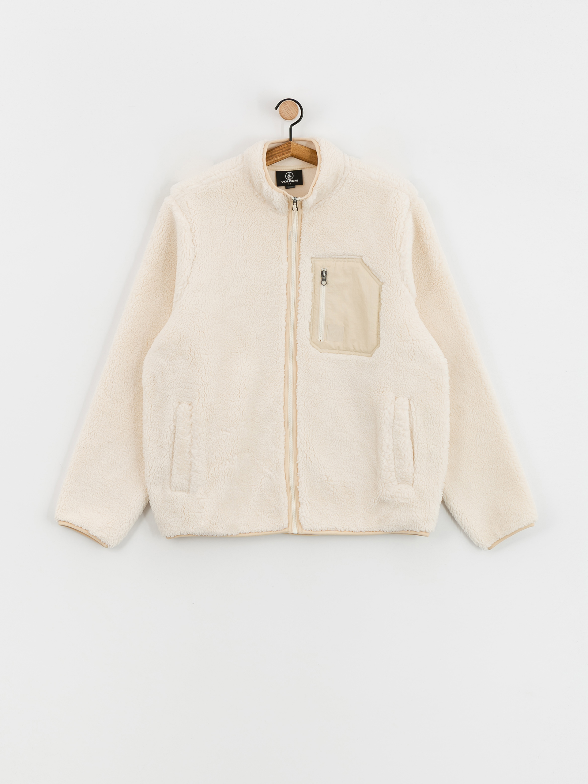 Férfi Volcom Muzzer Fuzzar Zip Kapucnis pulóver (dirty white)