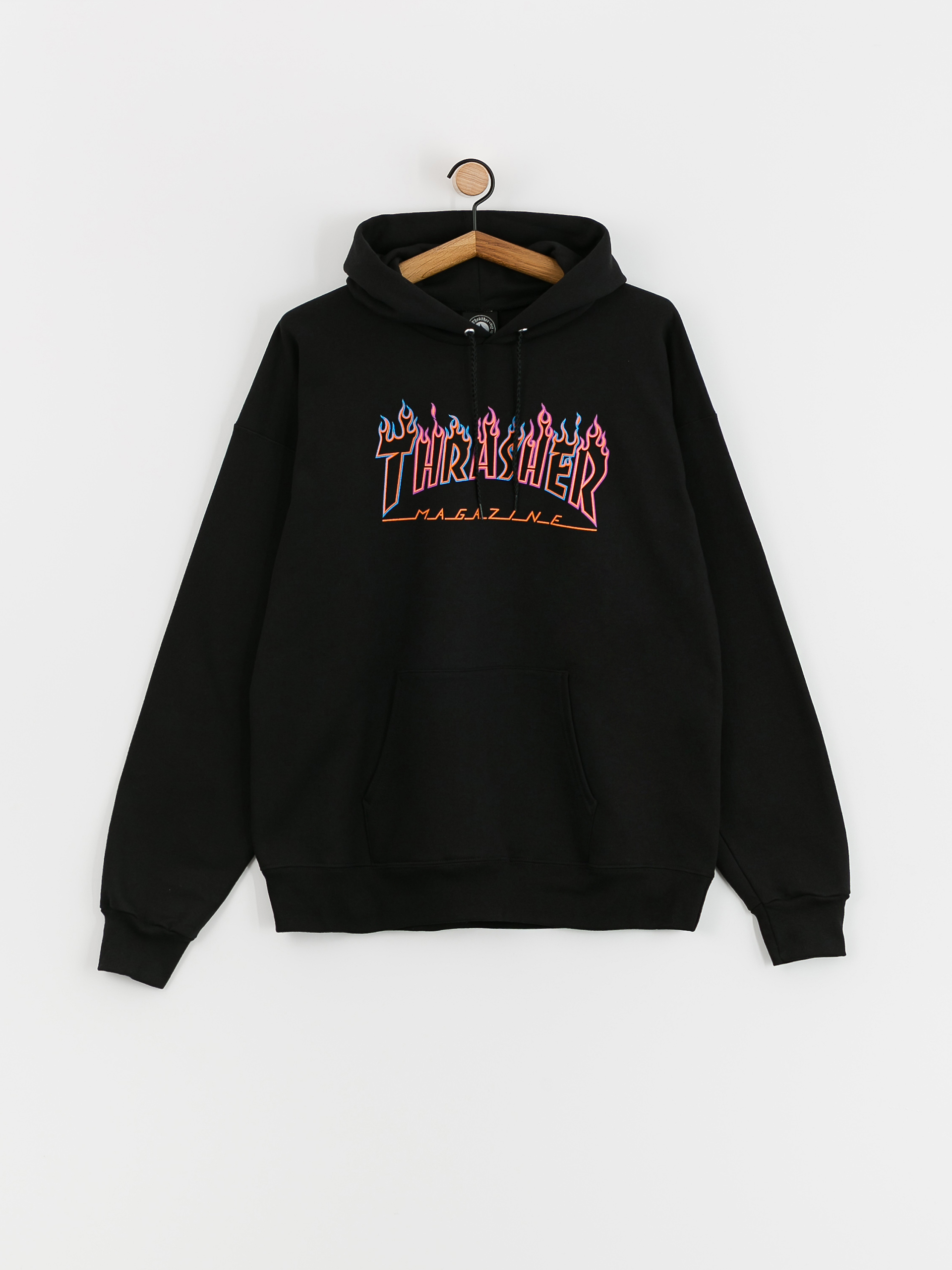 Thrasher Double Flame Neon Pulóver (black)