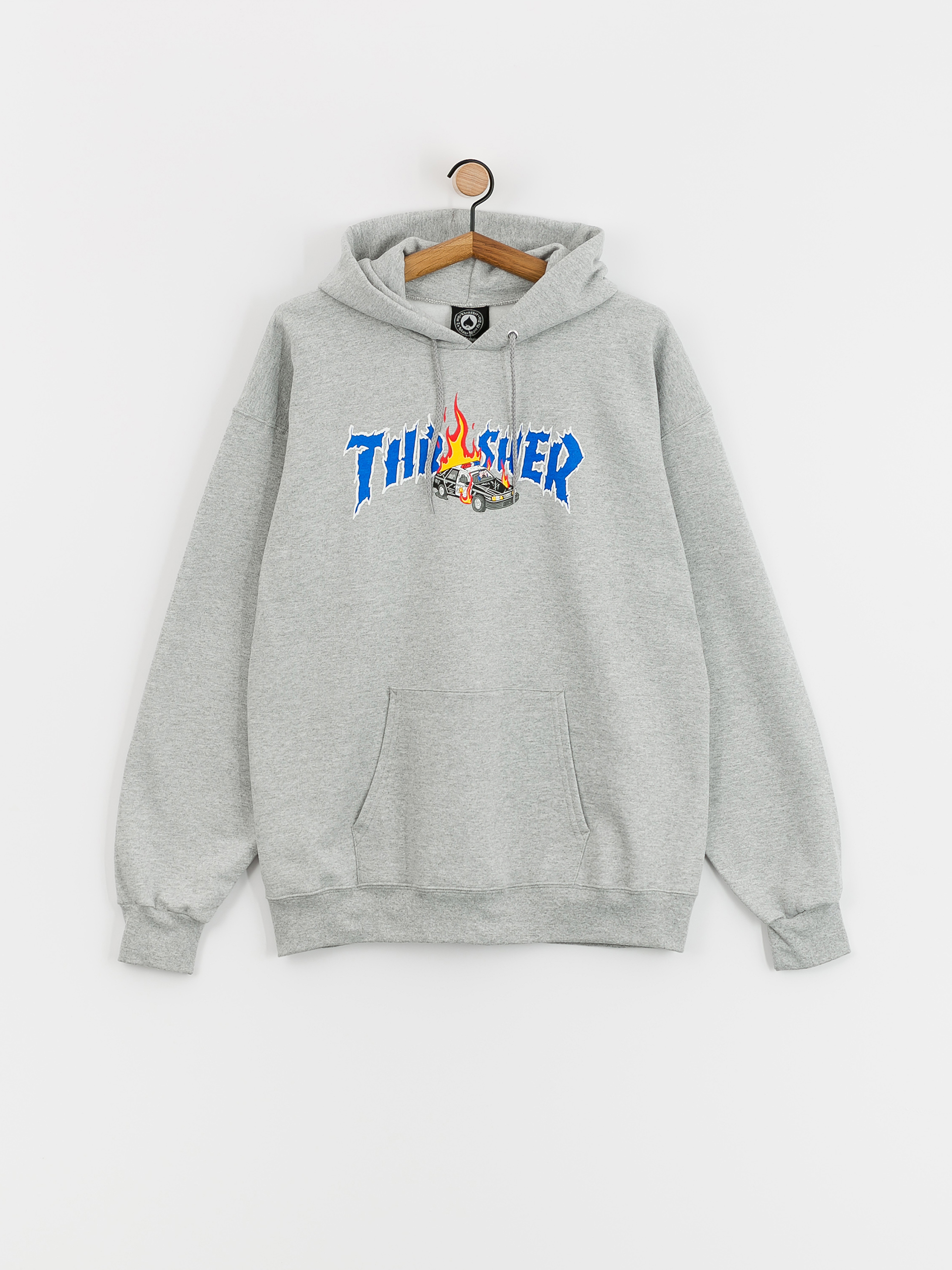 Thrasher Cop Car HD Kapucnis pulóver (grey)