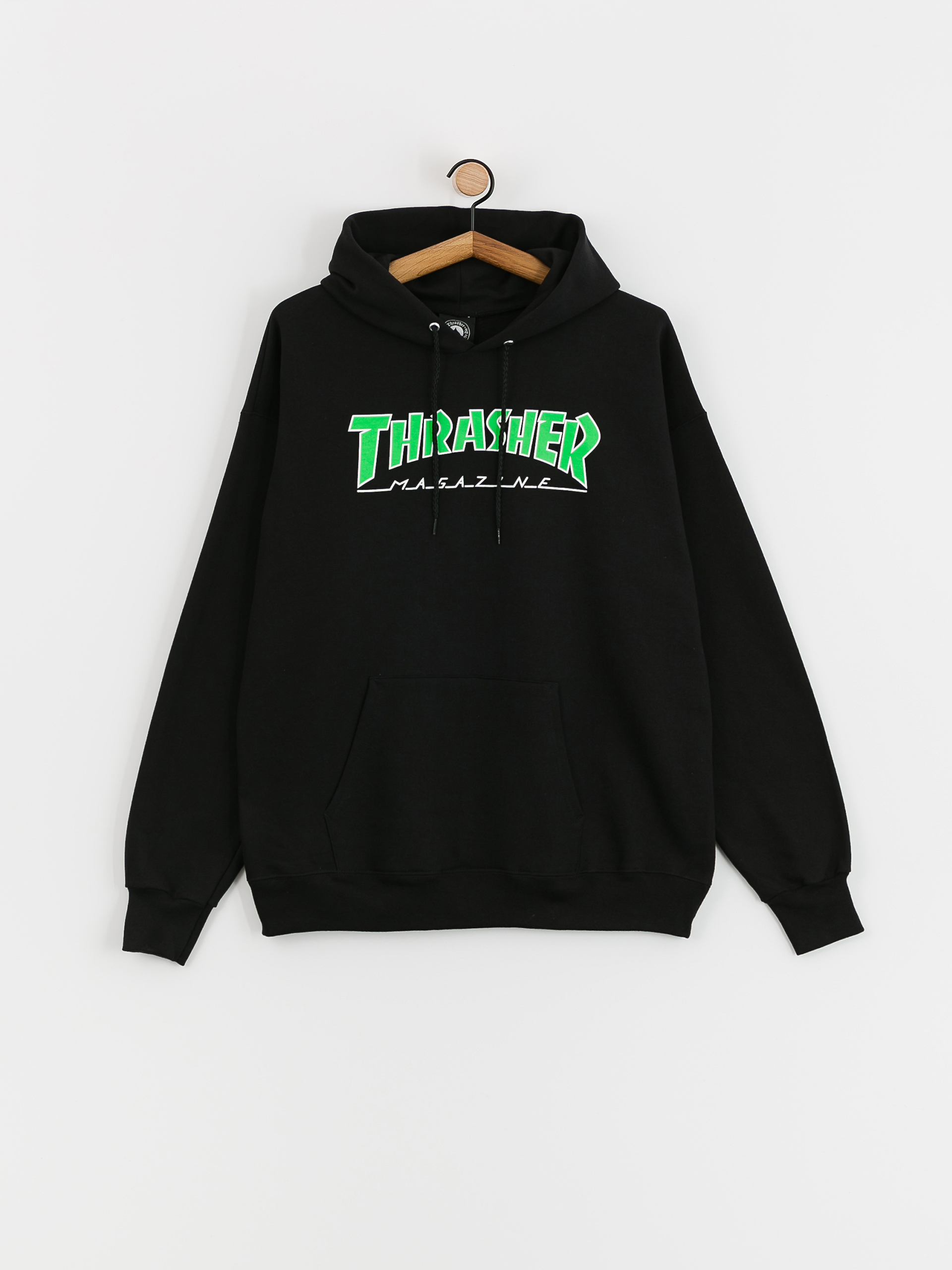 Thrasher Outlined HD Kapucnis pulóver (black/green)