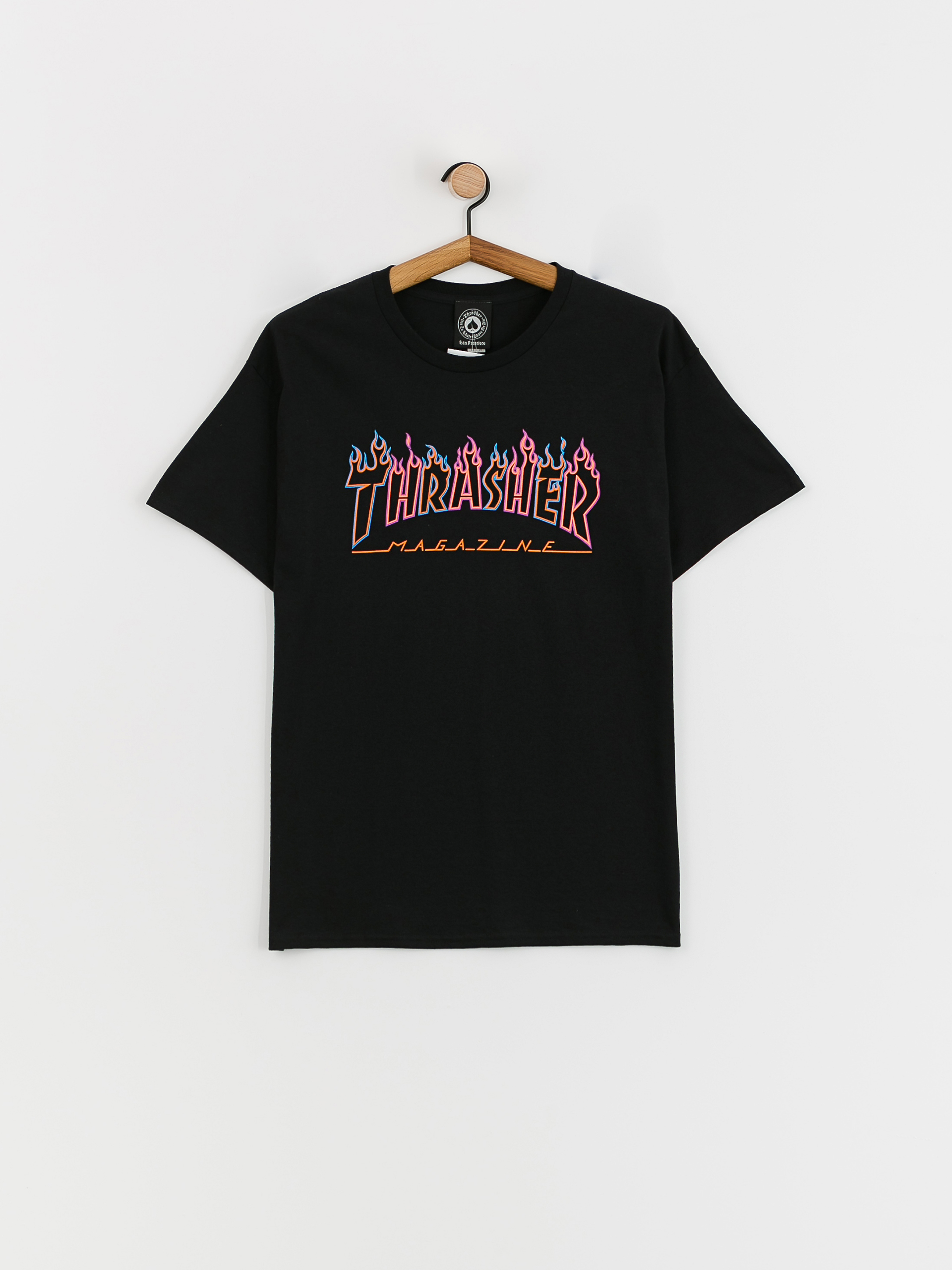 Thrasher Double Flame Neon póló (black)